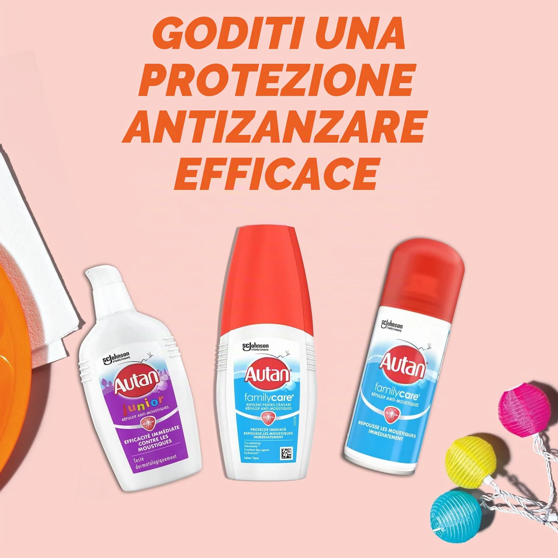 Autan Family Care Spray anti-zanzare 100 ml protezione immediata 4 ore