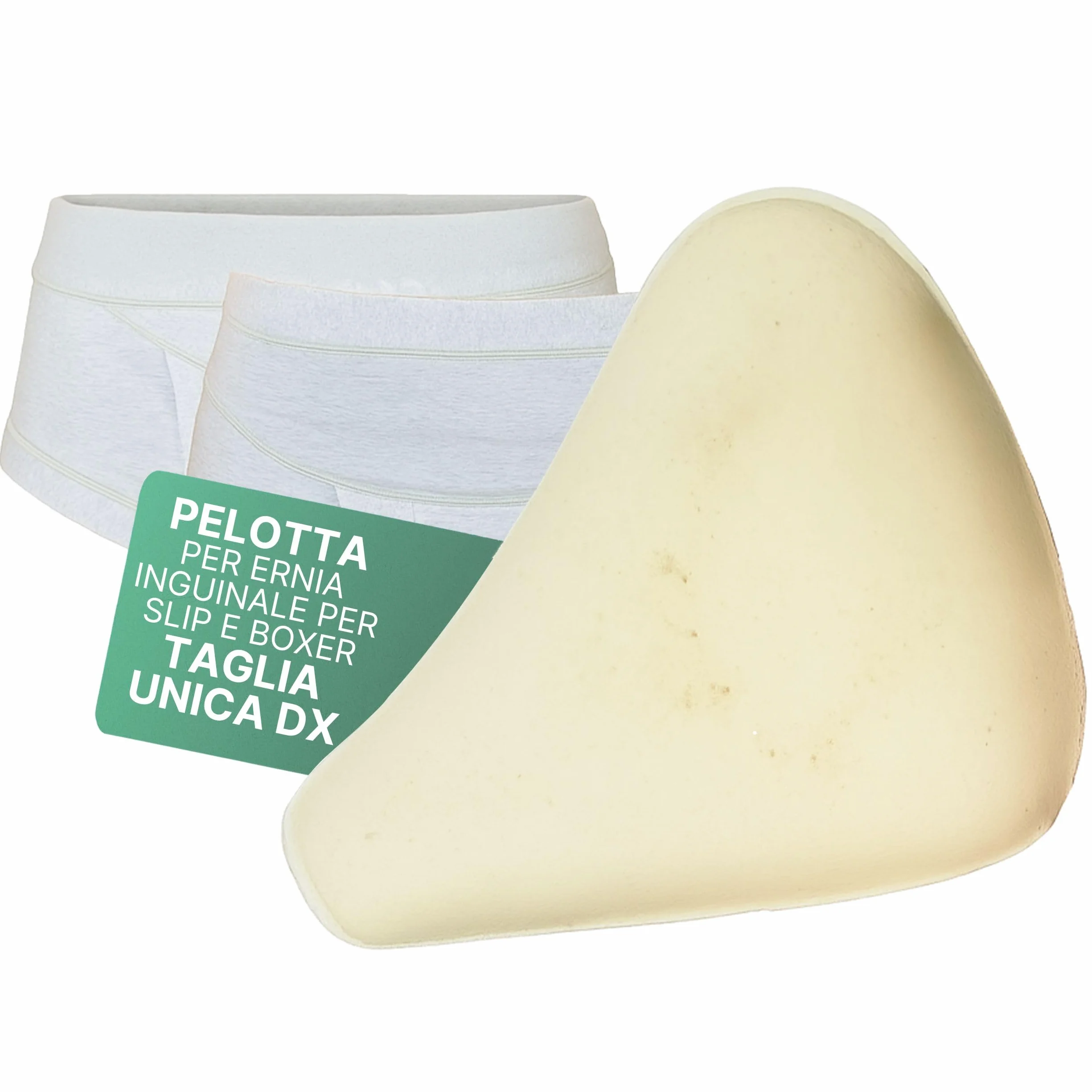 REMEDIA ONE – Pelotta Ernia Inguinale Destra, Cuscinetto di Compressione per Slip Ernia Inguinale Uomo e Boxer Contenitivi – Destra