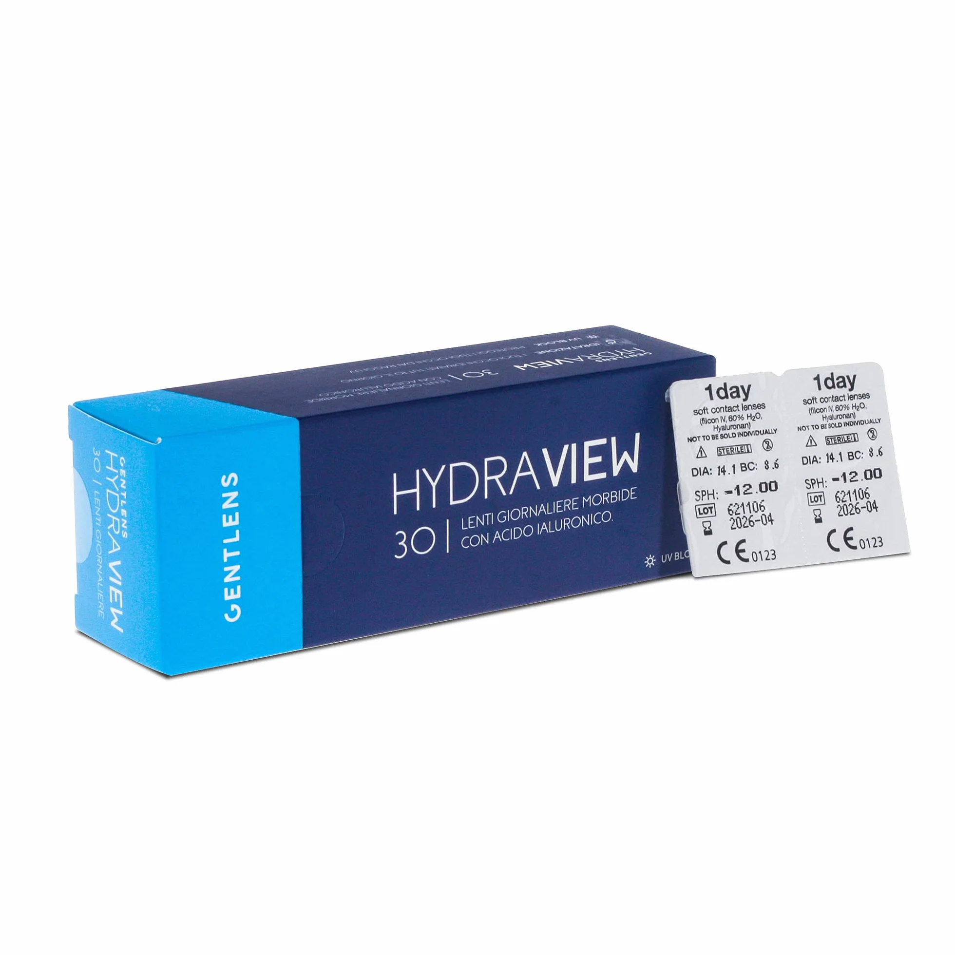 GentLens Hydraview 1 Day 30p - Lenti a contatto giornaliere morbide - (-3.00)