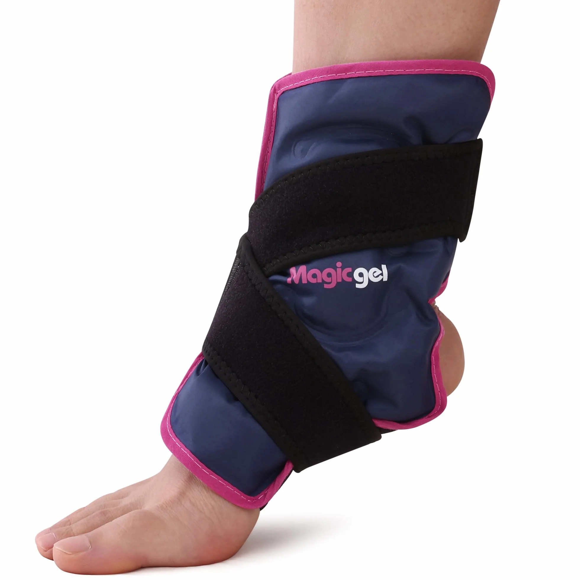 Magic Gel Cavigliera Ghiaccio Gel Riutilizzabile - Fascia Ghiaccio per Caviglia - Fascia per Ginocchio Polso Gomito - Impacco Freddo da Freezer - Compressione Morbida e Flessibile