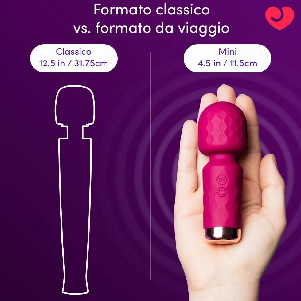 Lovehoney Mini Wand Massaggiatore Vibratore Donna 10 Modalità Ricaricabile Impermeabile Stimolatore Clitoride