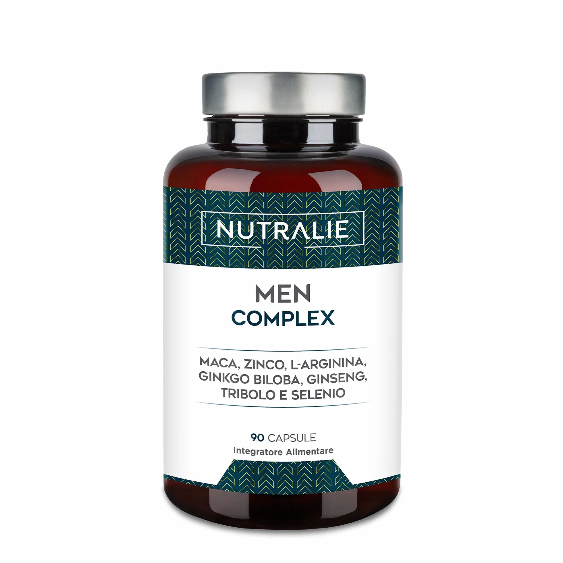 Vitamine TESTO Uomo - Potenza 4:1 Maca 500mg - Ginseng + Ginkgo Biloba + Tribulus Terrestris, L'Arginina - Men Complex 90 Capsule Nutralie