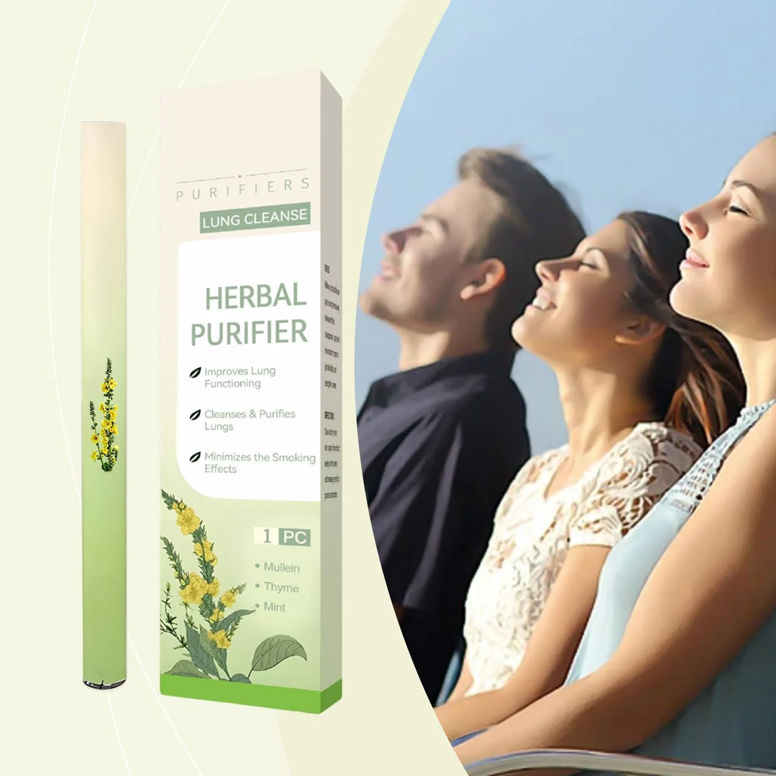 2 Purificatori Polmonari a base di Verbasco, Diffusori a Penna a Bases di Erbe Migliorati per Alleviare lo Stress, Inalatori Naturali per Respirare Meglio, Diffusore a Base di Verbasco Botanico