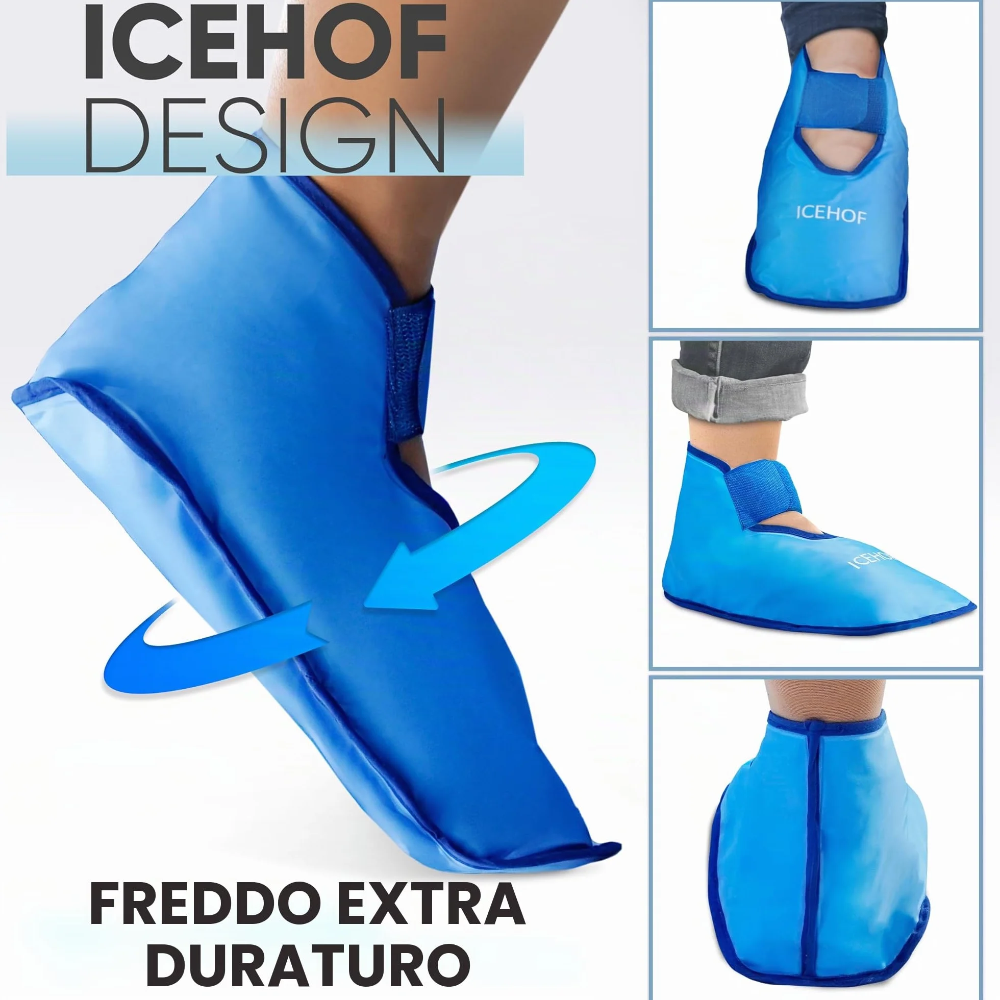 ICEHOF Scarpe refrigeranti + stivali – Tessuto delicato – Calze refrigeranti con gel terapia fredda per piedi piedi piedi per terapia chemioterapia reumatica – Taglia unica unisex