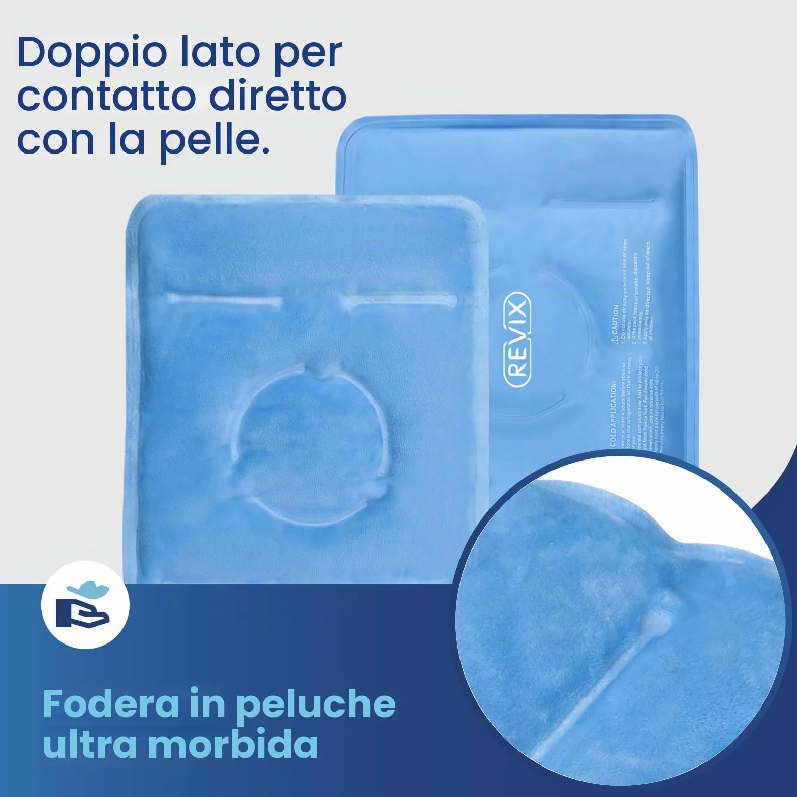 REVIX Fascia Ghiaccio per Ginocchio – Impacco Gel Riutilizzabile con Cinturini Regolabili, Copertura Vellutata, Uso a Mani Libere per Ginocchia, Polpacci, Gomiti, Ghiaccio Gel Freddo