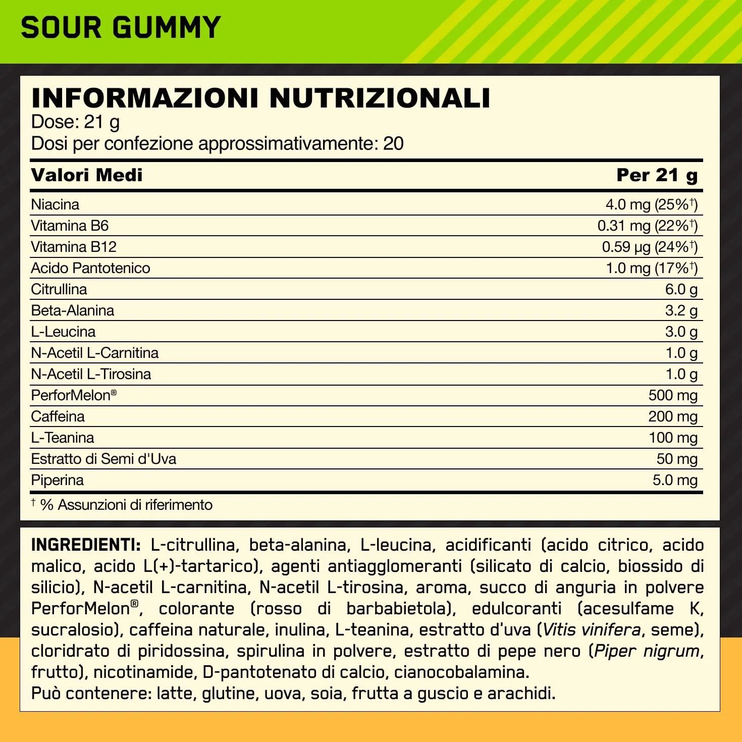 Optimum Nutrition Gold Standard Pre Workout Advanced Sour Gummy 420g