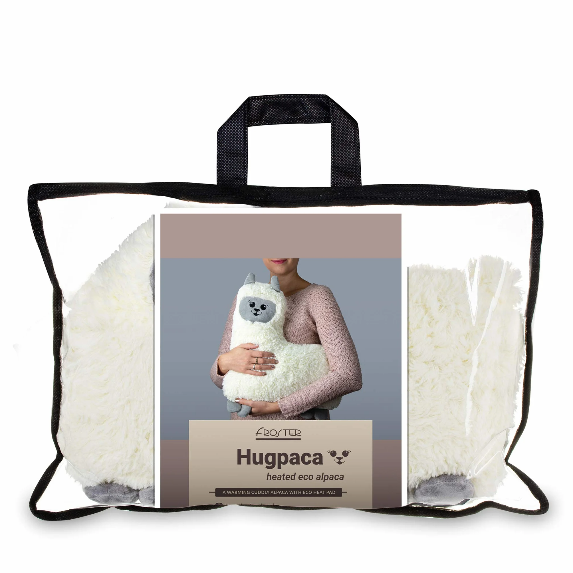 Froster Hugpaca – Eco-Alpaca Riscaldato con Borsa con Noccioli di Ciliegio, Cuscino Termico a forma di Lama, Regalo per Donna