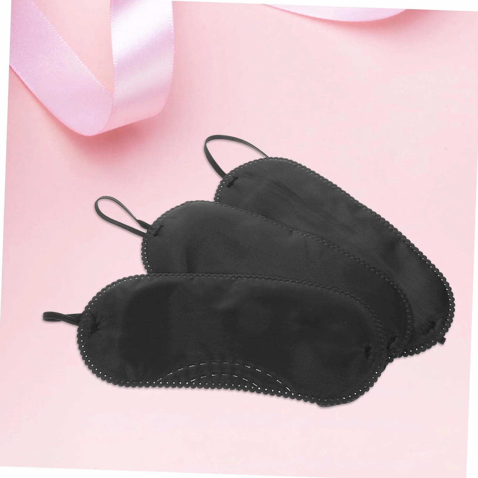 Maschera per Gli Occhi da Gioco in Tessuto Morbido Regolabile Nero 18.5x7.5cm 12 Pezzi