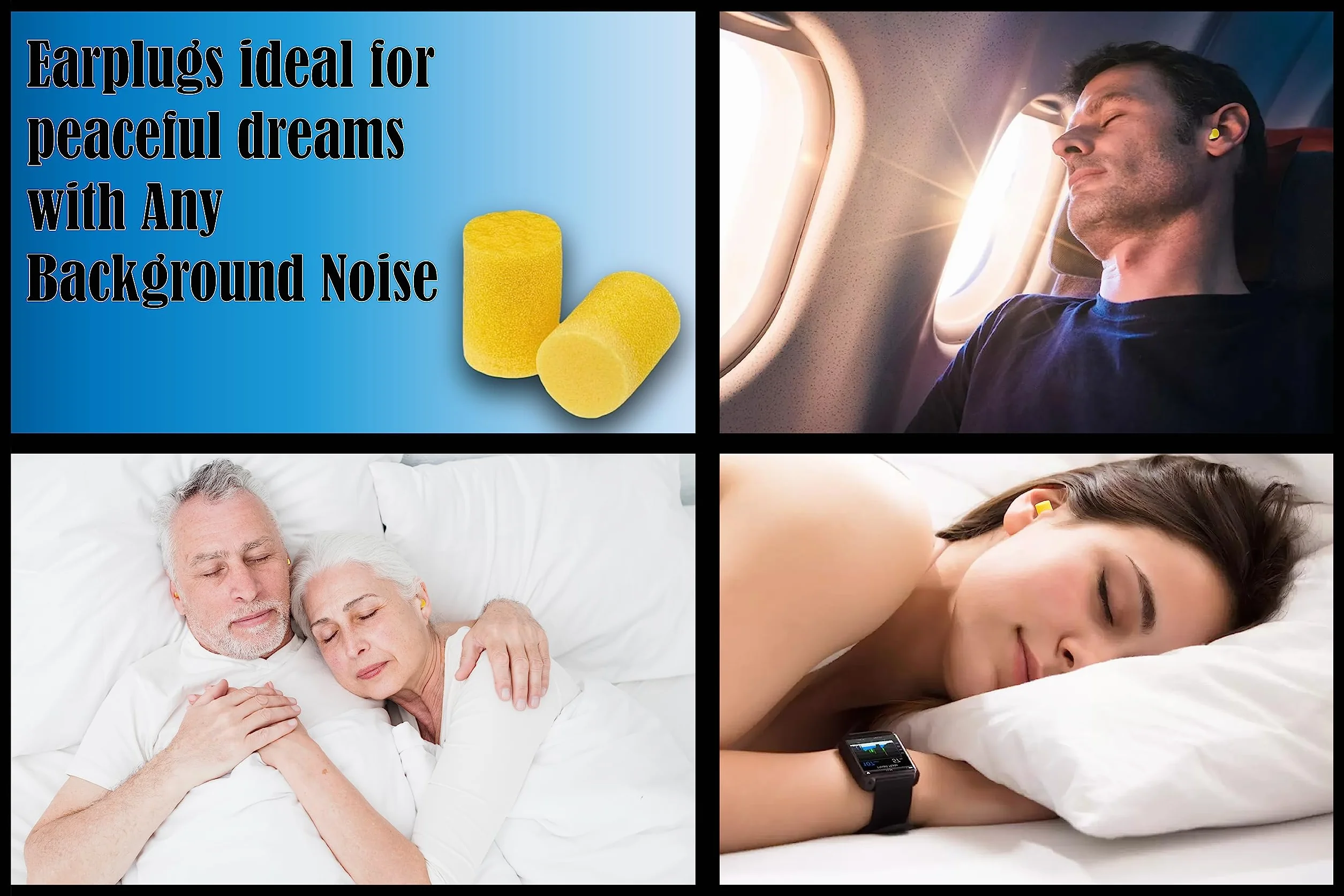 Earplugs in schiuma per dormire e lavorare gialli (20 Paia)
