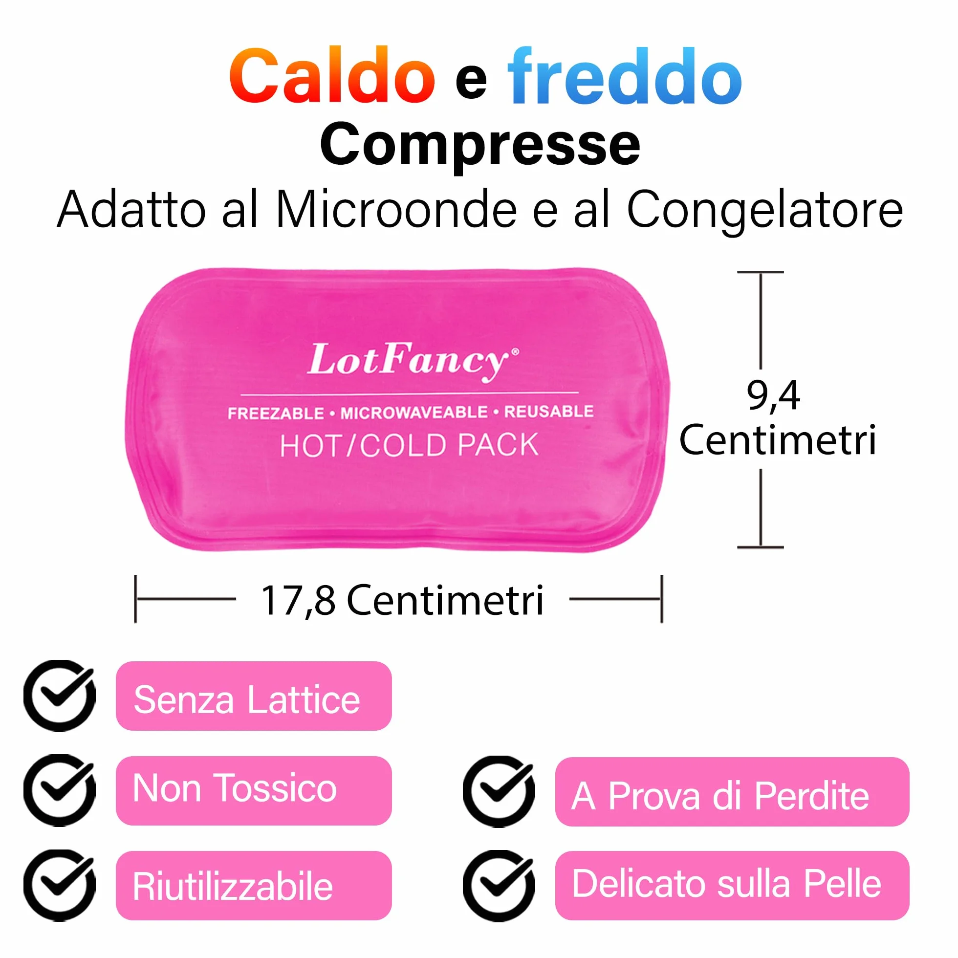 LotFancy Compresse Rinfrescanti per Denti del Giudizio, 4 Compresse Rinfrescanti per Raffreddamento per Mal di Denti, Mascella e Testa, Impacco di Ghiaccio Caldo e Freddo per Dolore Mandibolare (Rosa)
