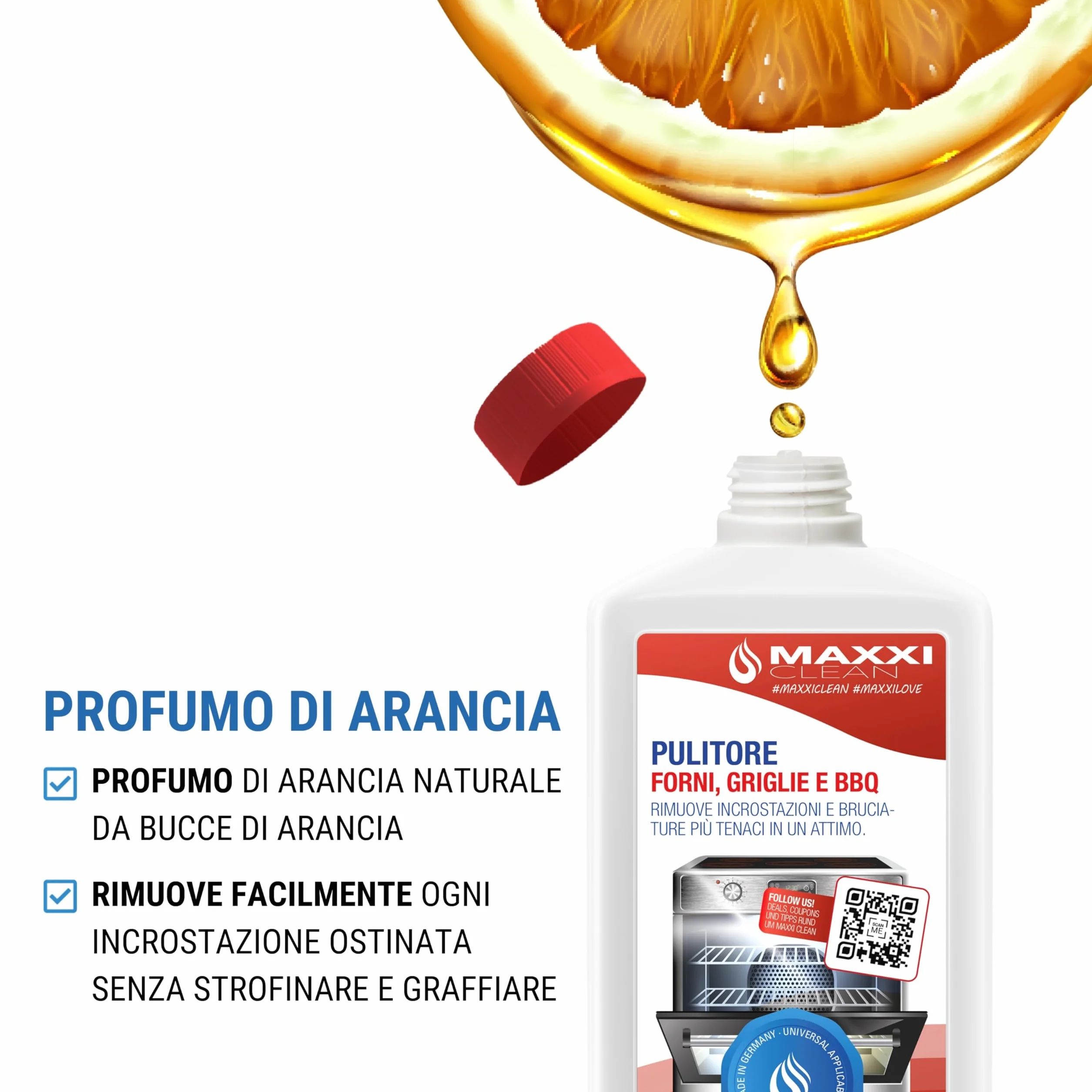 MAXXI CLEAN Pulitore per forno extra forte 750 ml sgrassatore