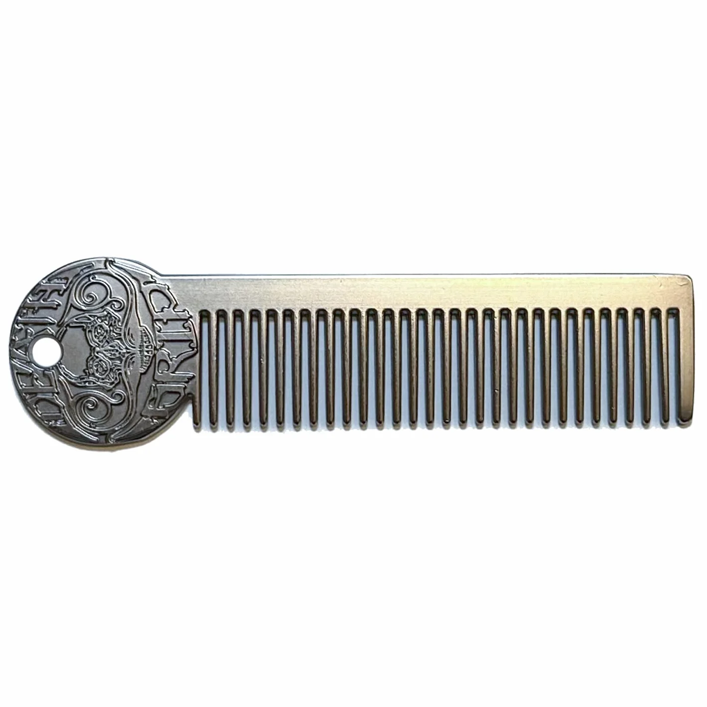 Pettine per baffi e barba in metallo, pettine tascabile a doppia faccia per uomo, denti fini e larghi per uno styling preciso, durevole, compatto, adatto ai viaggi, per la cura dei peli del viso