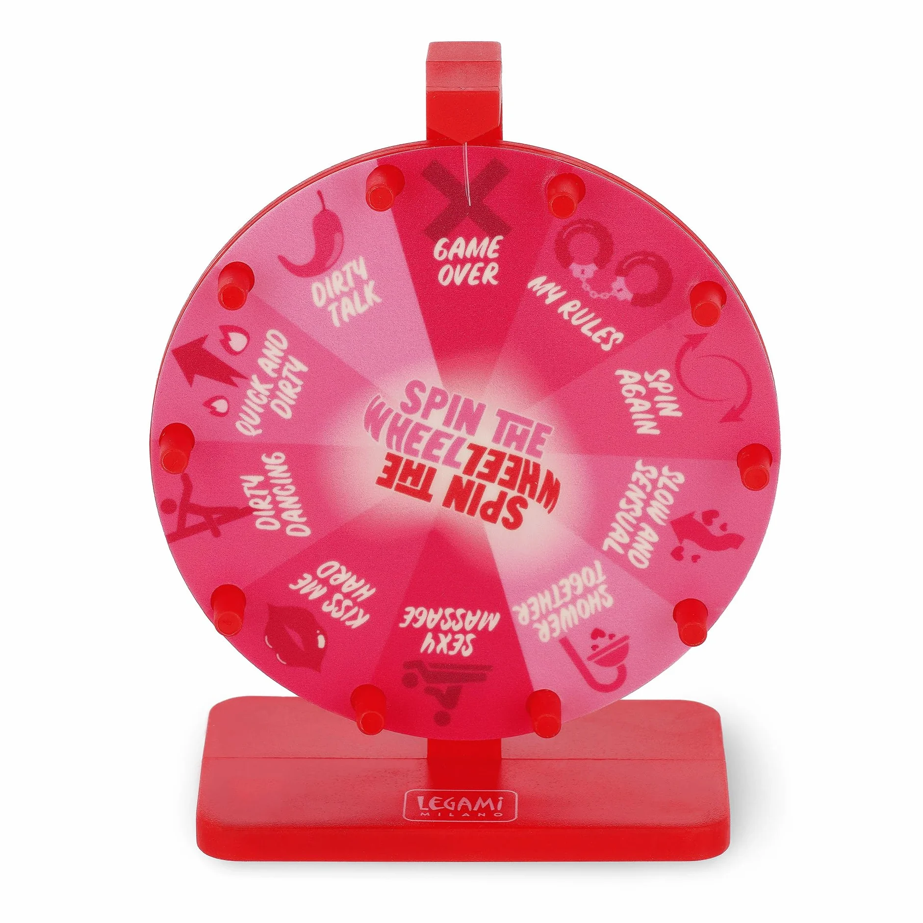 Legami - Ruota delle Risposte, Spin The Wheel, Gioco della Ruota Sexy, 10 Possibili Attività, Dettagli Luminosi al Buio