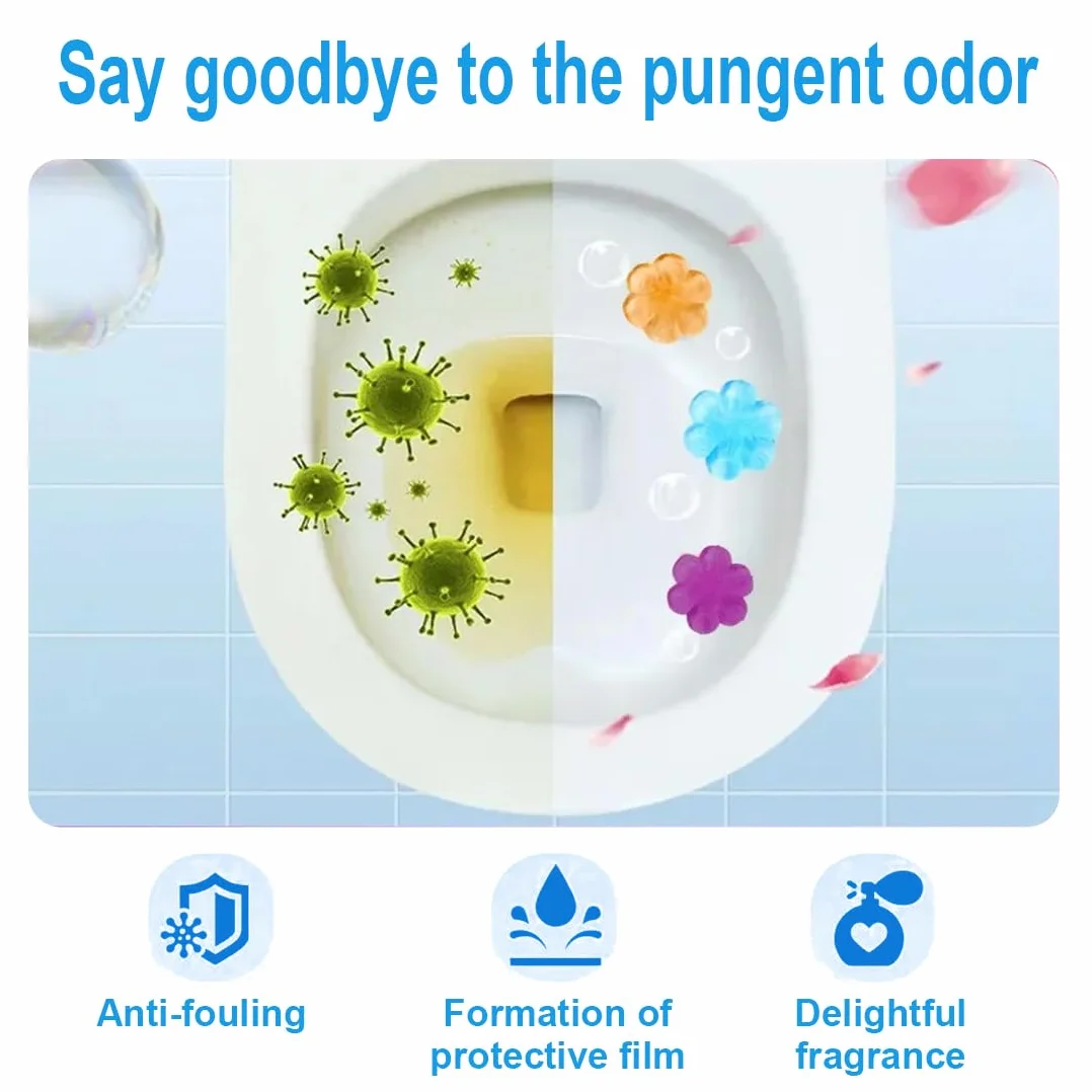 Gel Da Toilette Deodorante Floreale 5 Pezzi - Detergente Profumato Per WC, Pulizia E Deodorazione Del Bagno, Profumazione Lunga Durata