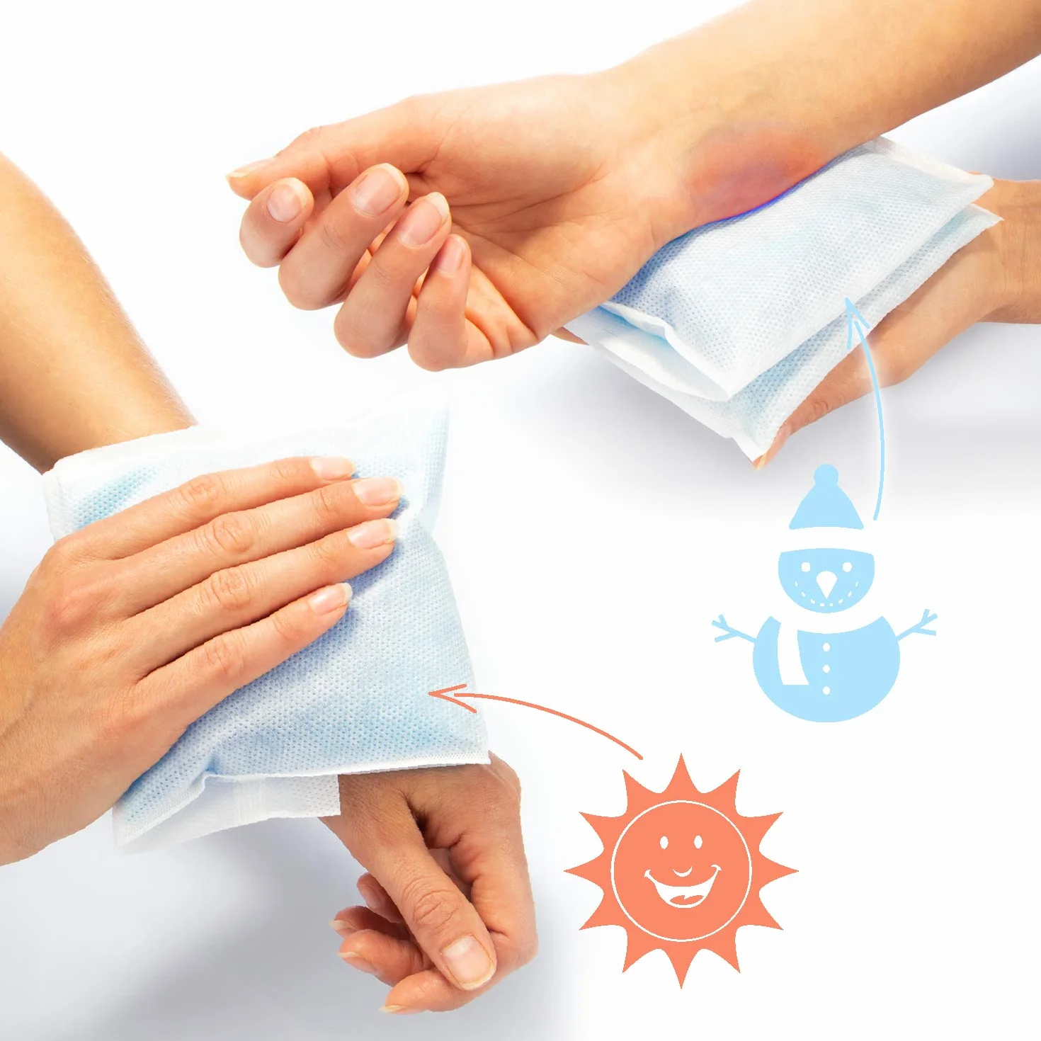 com-four® Pack Economico Impacco Multiuso Riutilizzabile 3 Dimensioni- Busta Gel Freddo/Caldo- Adatto per Microonde - Made in Germany (6 pezzi)