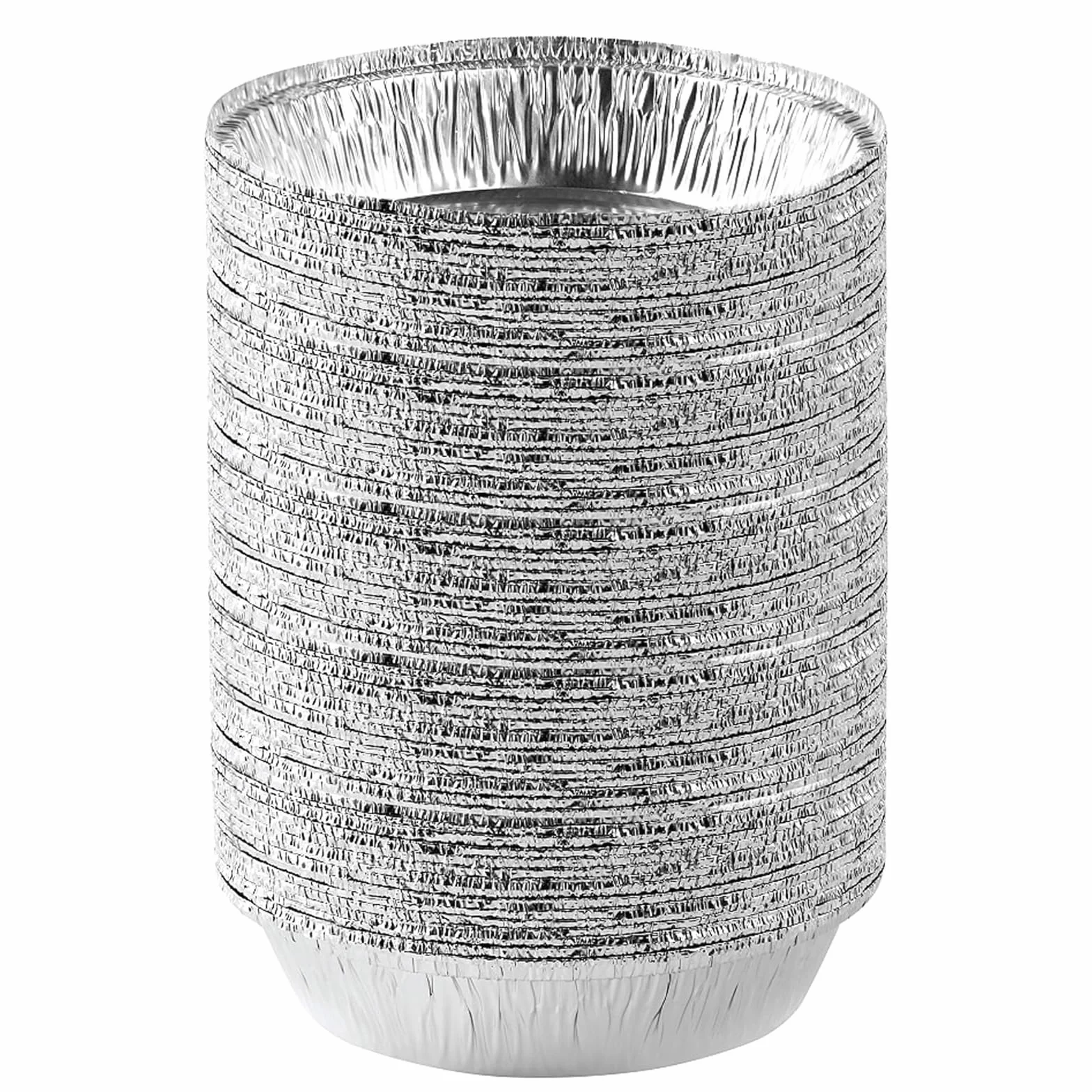 50 Pezzi Vaschette Rotonde Monouso, Contenitori in Alluminio Usa e Getta, Teglie per Cottura, Cottura a Vapore e Cucina (7 Pollici)