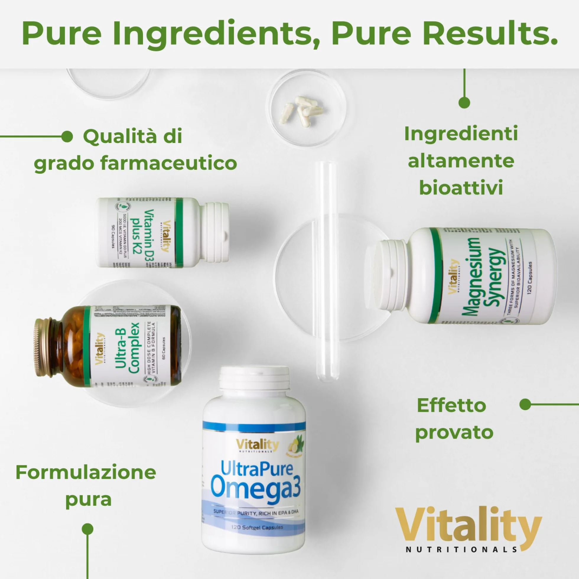 Taurina Pura 1000 mg per capsula, 1 Capsula al Giorno per 4 Mesi di Trattamento. Taurin senza lattosio, soia, glutine e lievito. Vegano. Vitality Nutritionals di VitaminExpress.