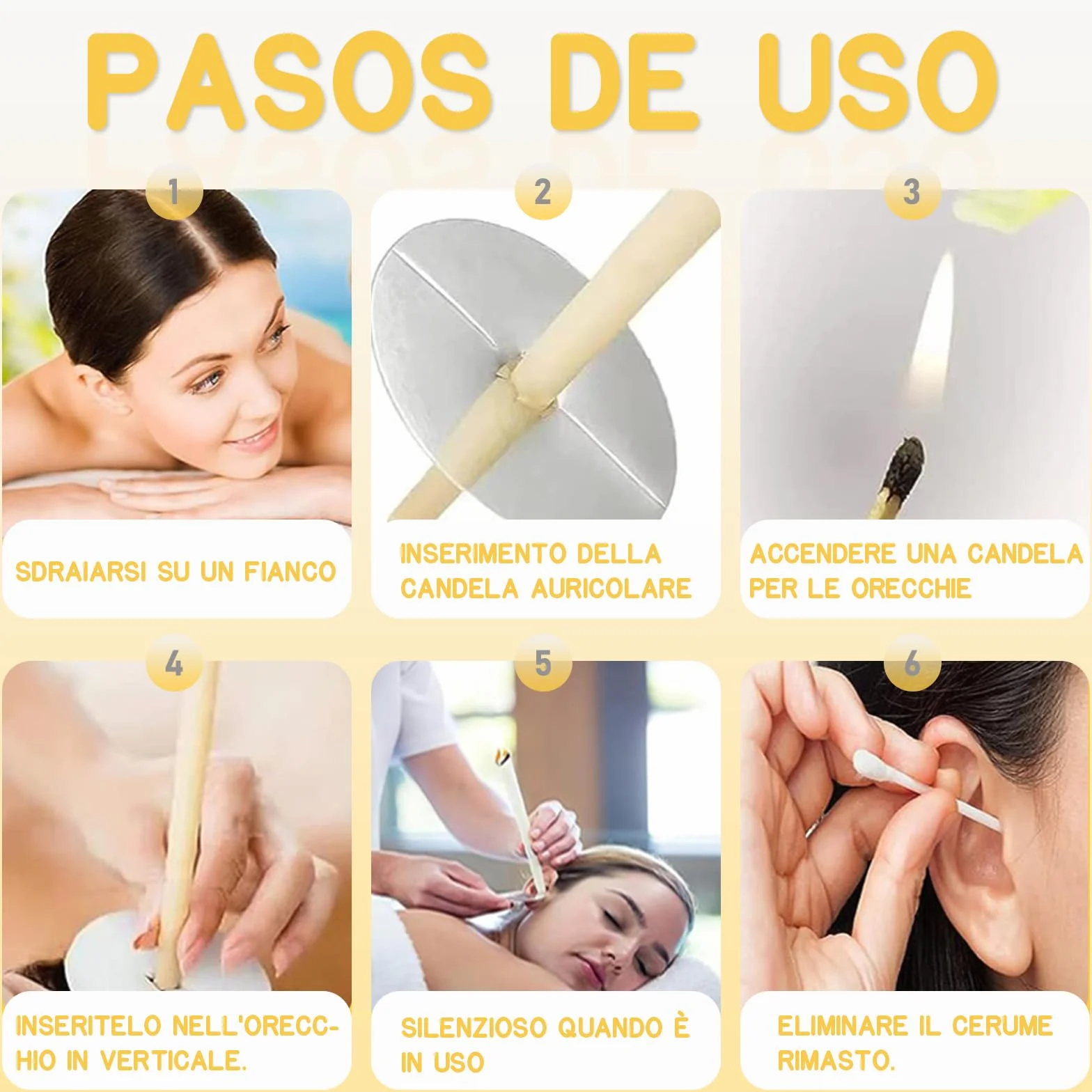 20 Pz Candele per Orecchie Detergenti Naturali, Beige 20 Coni Orecchie Cerume con 10 Dischi Protettivi e 20 Tampone di Cotone, Candele Orecchie Cerume in Cera di Stoffa