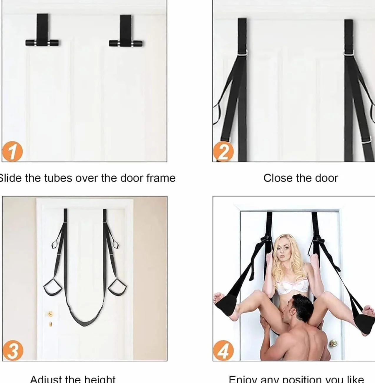 Altalena per Porta con Sedile, Cuscino in Pelle Felpata Ispessita con Cinghie Regolabili