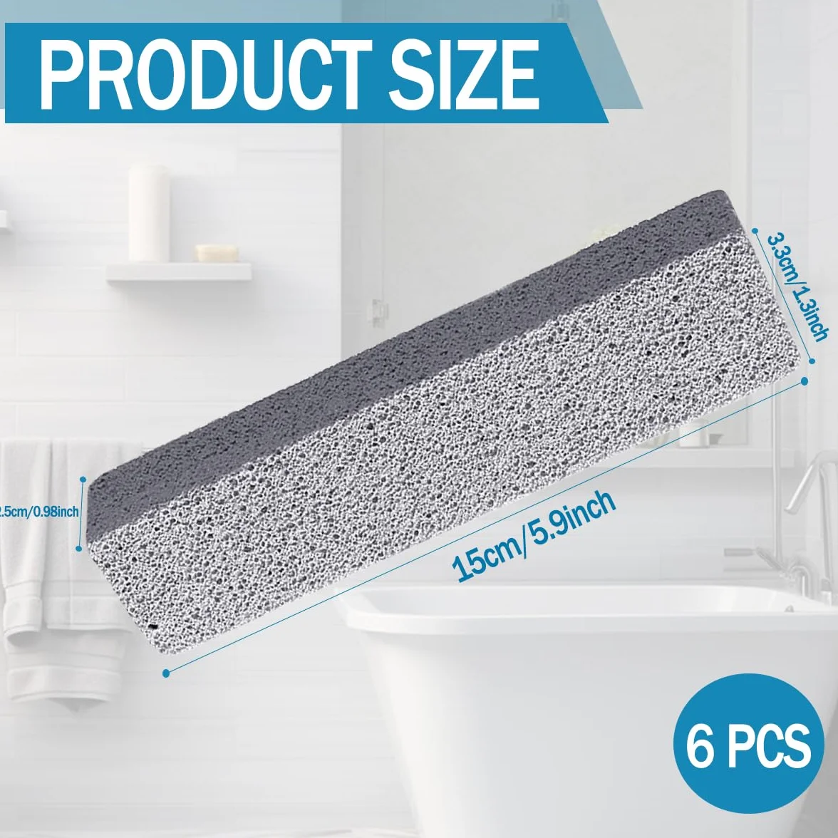 Pietra Pomice per WC 6 Pezzi, Pumice Stone Cleaning Block per Bagno e Cucina
