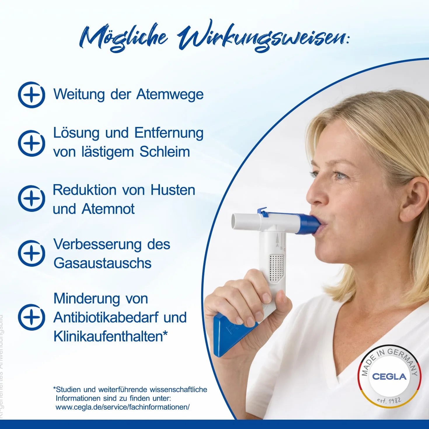 CEGLA RC-Cornet PLUS Dispositivo per terapia respiratoria, riduce tosse, scioglie muco, libera vie respiratorie