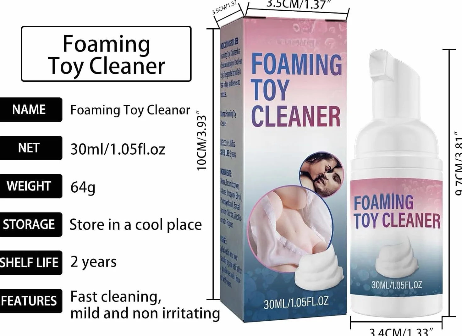 Fresh Foaming Toy Cleaner 30 ml 2 pezzi detergente a secco in schiuma per giocattoli