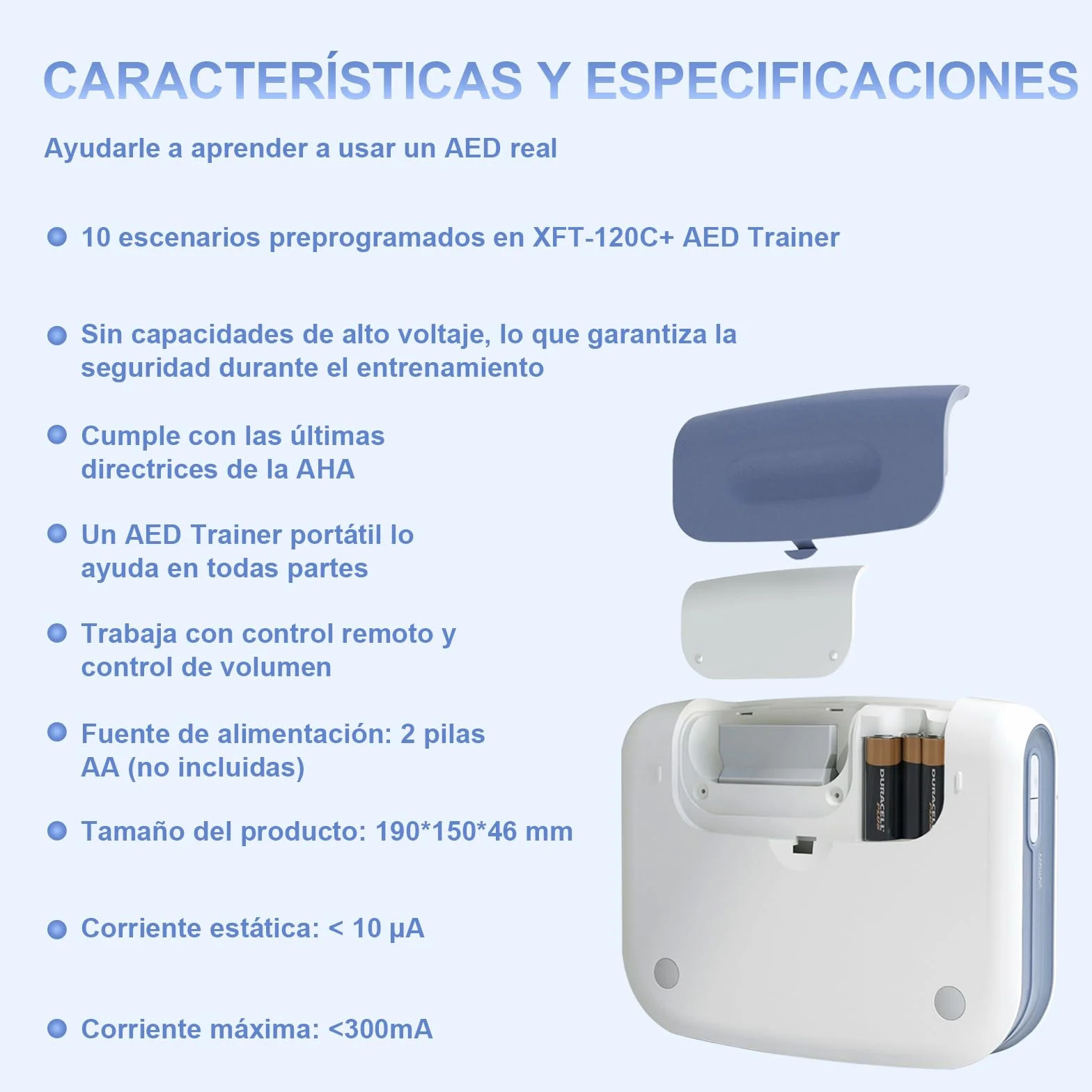 AED Trainer XFT 120C+ annunci vocali Spagnolo Inglese telecomando
