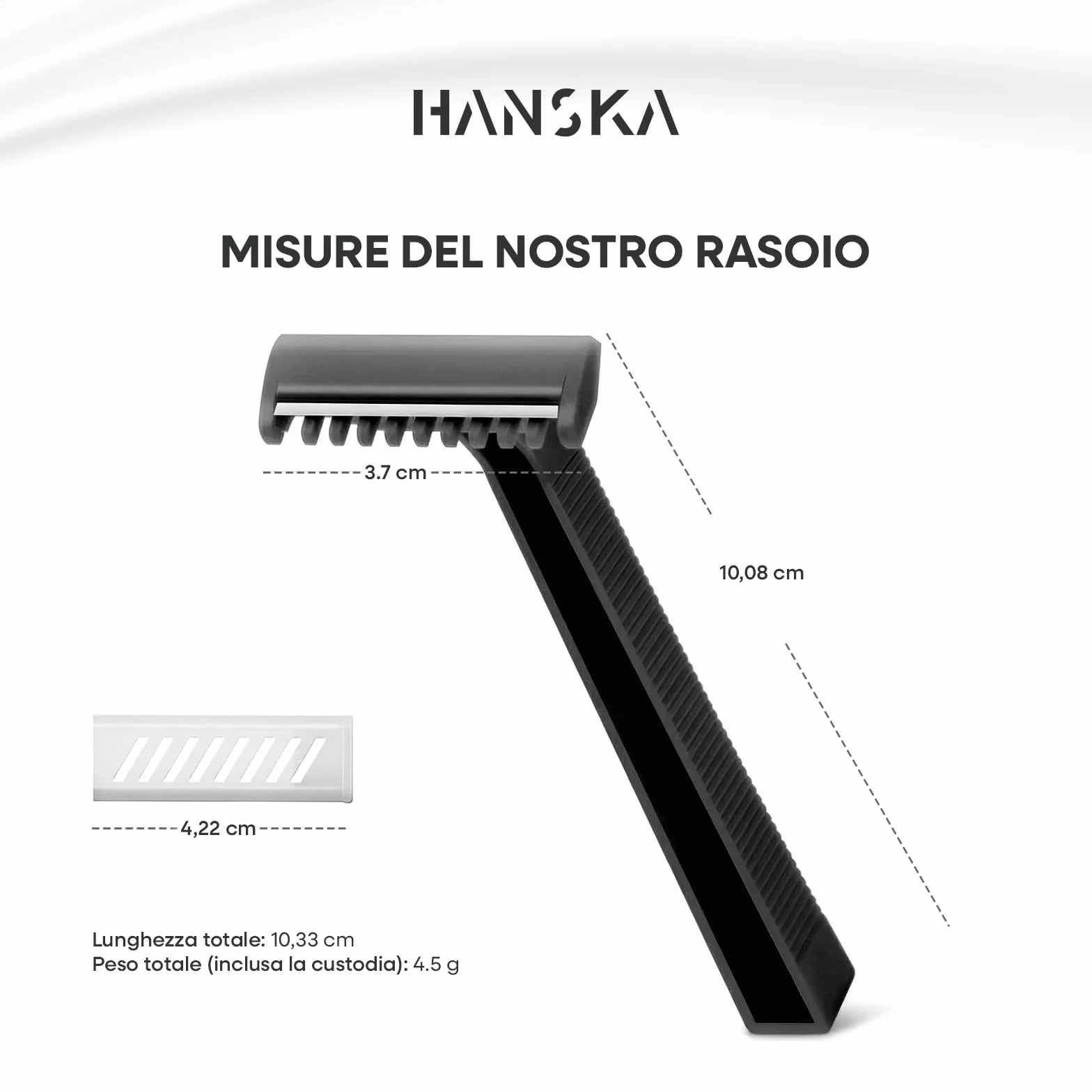 HANSKA Tattoo Supply - Rasoio usa e getta per tatuatori - Nero - Lama in acciaio di alta qualità - Confezione da 100 pezzi - Rasatura comoda (MONOLAMA)