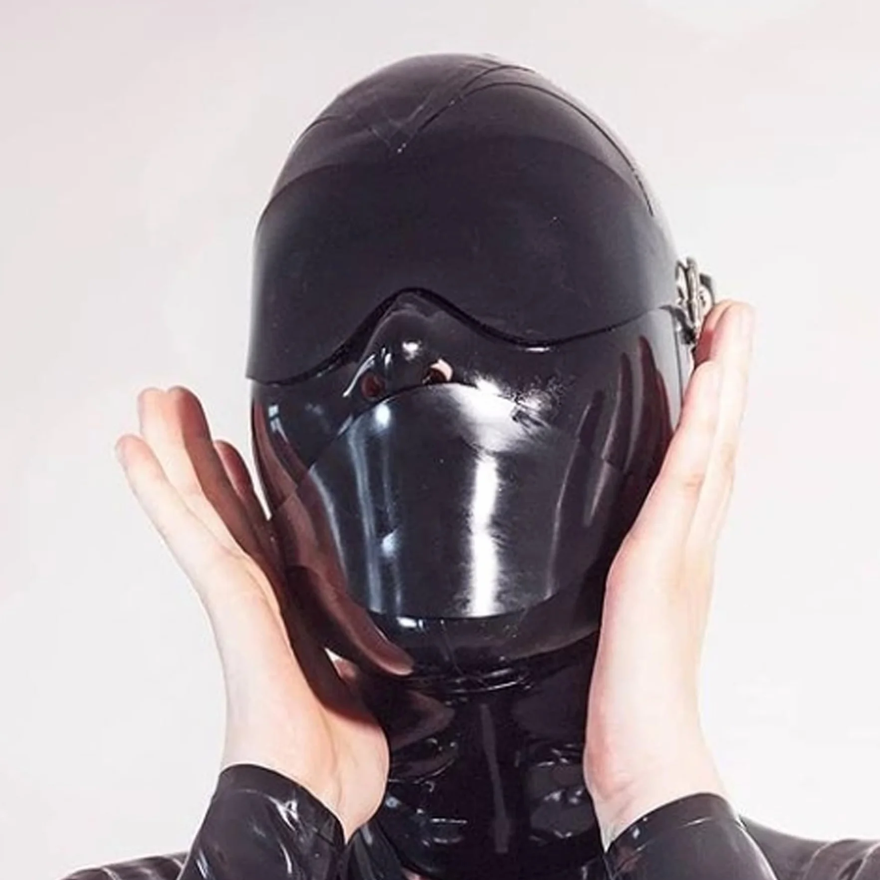 Maschera in Lattice 100% Gomma SM Fetish Bondage Gioco di Ruolo (M)