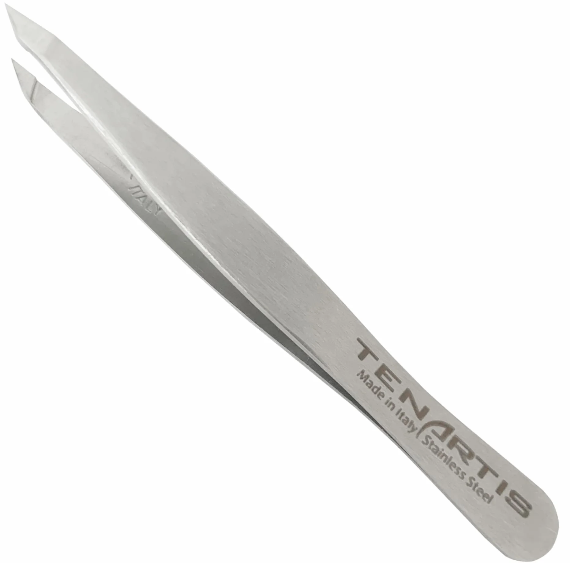 Pinzetta Professionale Doppio Uso Inox con Custodia in PVC - Tenartis 185 Made in Italy
