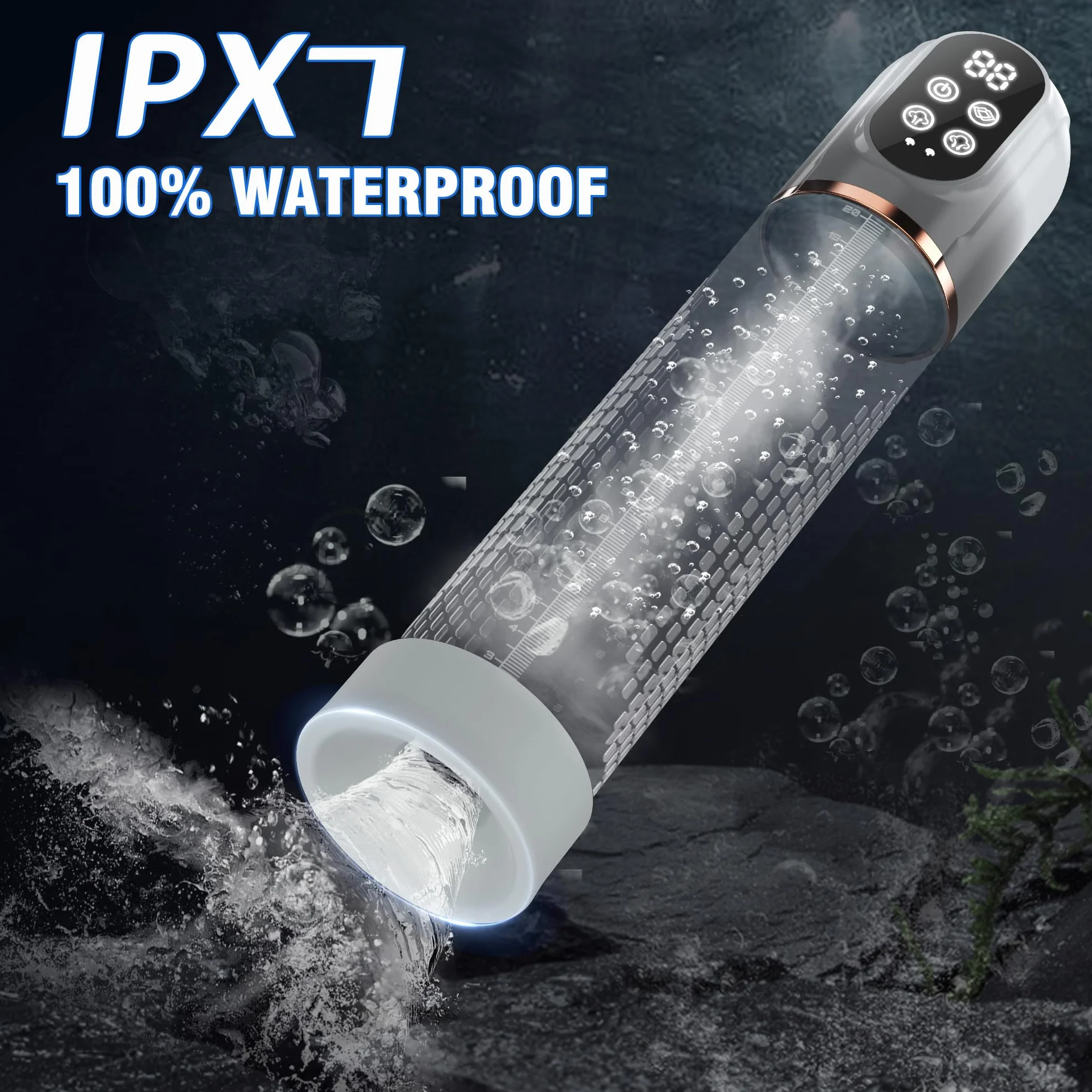 HIVEFUN Masturbatore Uomo Pompa Pene, Masturbtore per Pene con 4 Modalità di Aspirazione e Modalità di Allenamento Automatica Sex Toy Uomo, Nasturbatore Impermeabile IPX7 Sexy Toys Vacuum Device