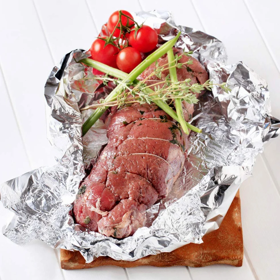 1 x foglio di alluminio da cucina in alluminio per catering, cottura, servizio di ristorazione, foglio di alluminio per barbecue, cucina, grigliate, arrostire - 30 cm x 50 m