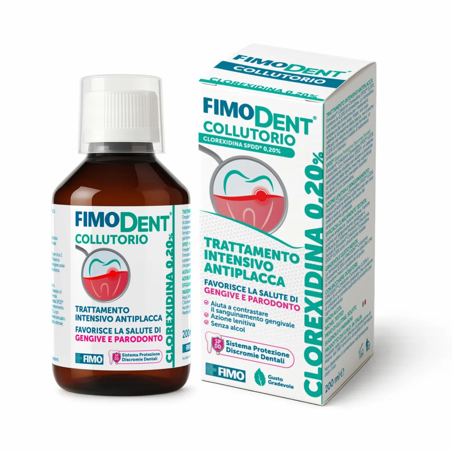 Fimodent Collutorio Clorexidina 0.20% con SPDD 200ml Trattamento antiplacca antibatterico