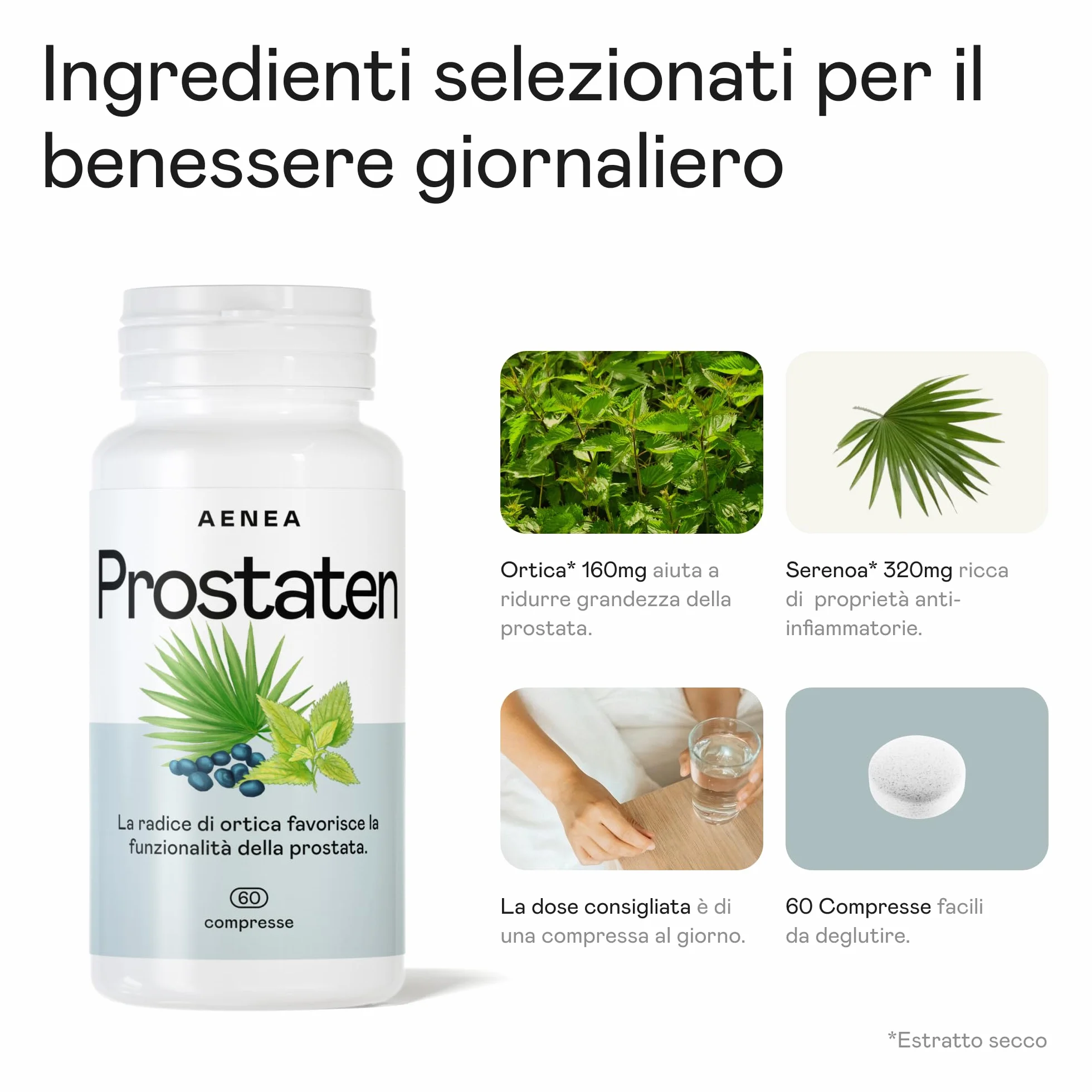Prostaten Integratore Uomo 60cps 640mg Serenoa Repens Prostata Ortica Alto Dosaggio Benessere Vie Urinarie