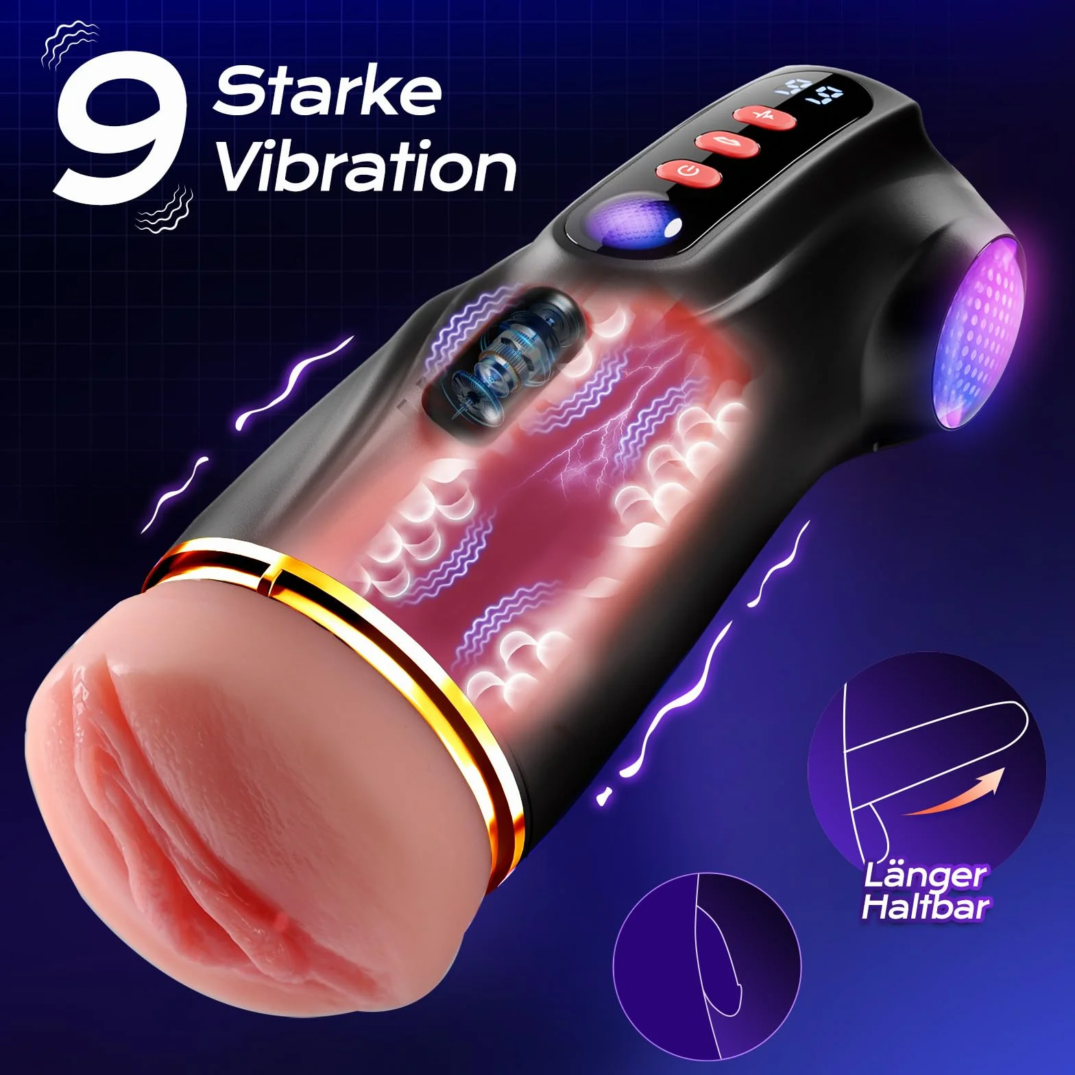 Tauara Masturbatore per Uomo Sex Toys, APP Masturvatore per Uomo con 9 Vibrazione e 9 Aspirazione, Masturbtore con 3 Maniche Rimovibili Sex Toy Vibratore Sexytoysys Coppia