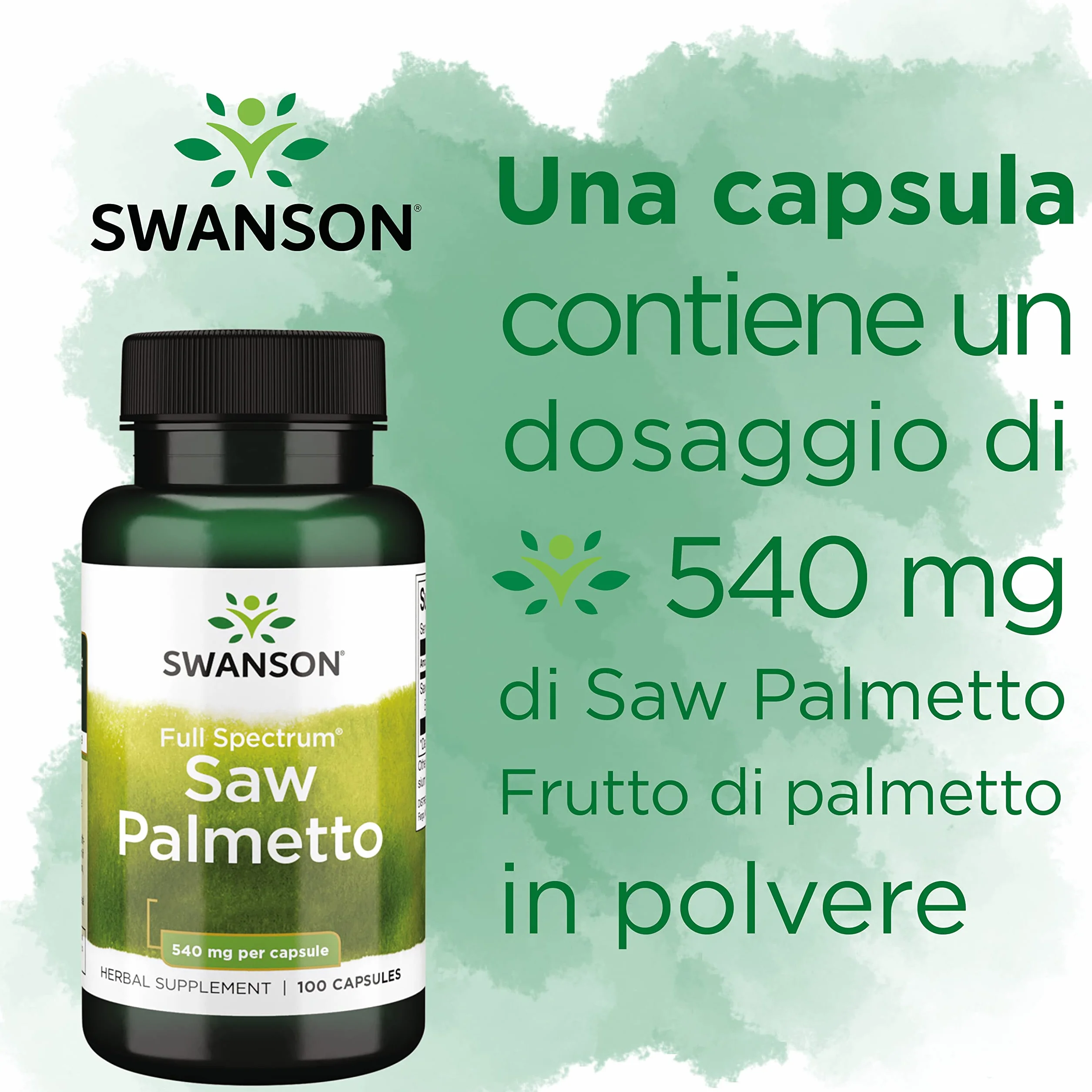 Swanson Saw Palmetto 540mg 100 Capsule Alto Dosaggio