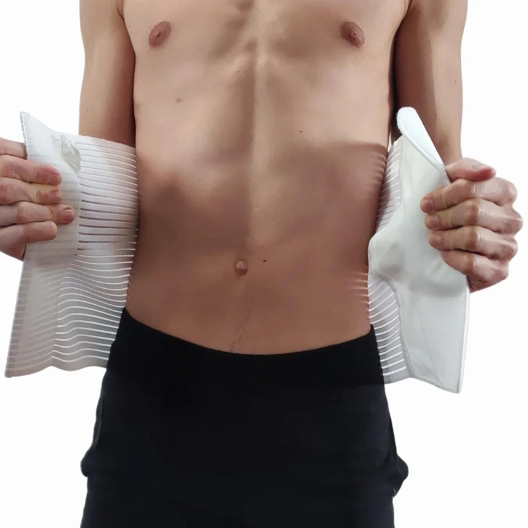 GYOUNG fascia addominale lombare bianca a strappo, guaina uomo donna contenitiva, panciera elastica post operatoria, contenimento ernia, pancera post parto, bustino
