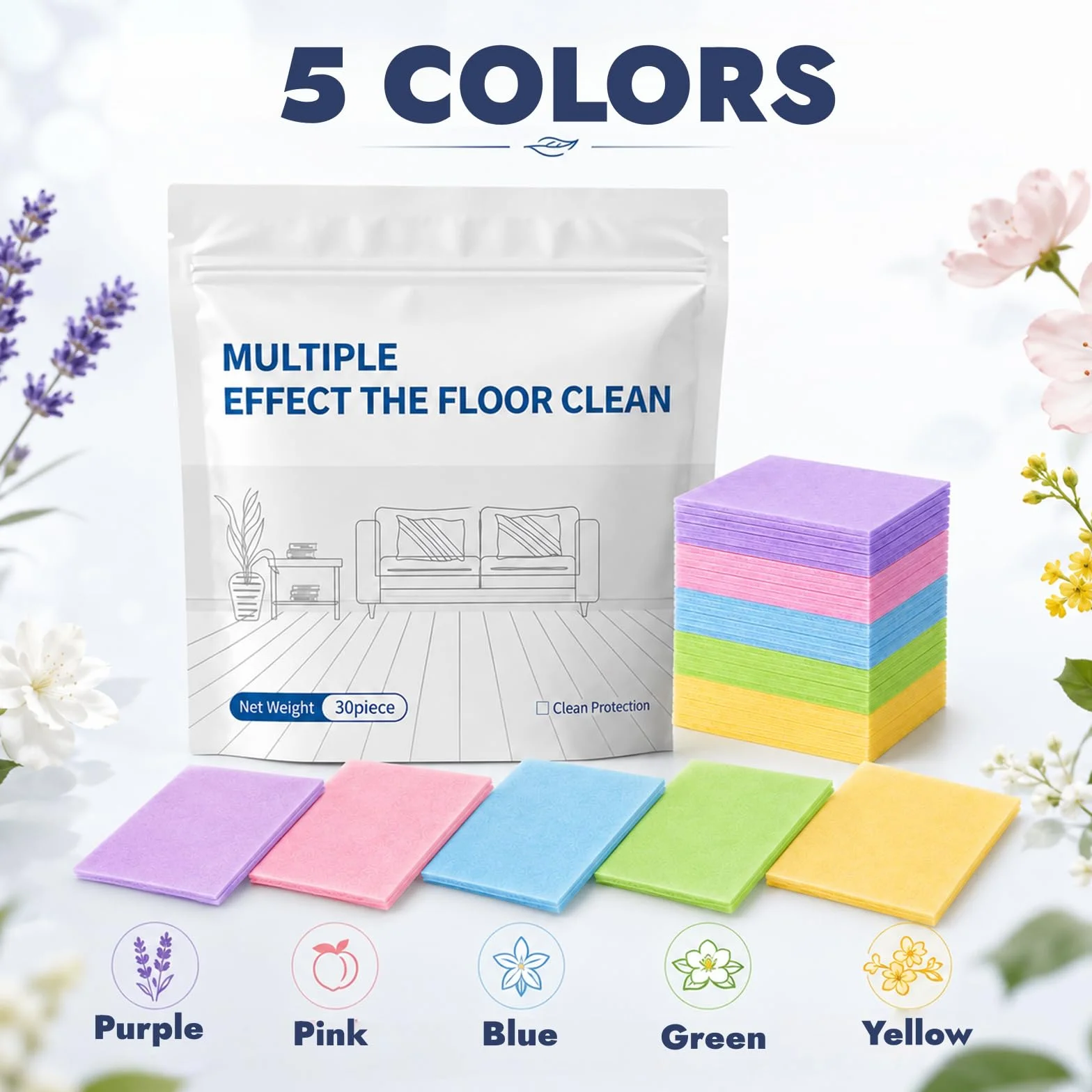 Floor Cleaner Tablets Multi-Surface No-Rinse Concentrated for Hardwood Tile 100PCS