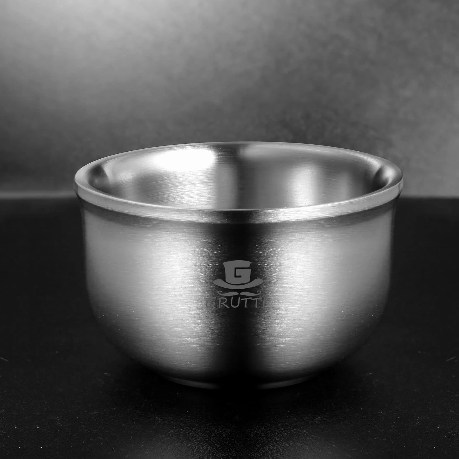 GRUTTI Premium Coppa per Rasatura 12.5cm - 3 Strati di Acciaio Inox - Facile Schiuma & Isolamento Termico