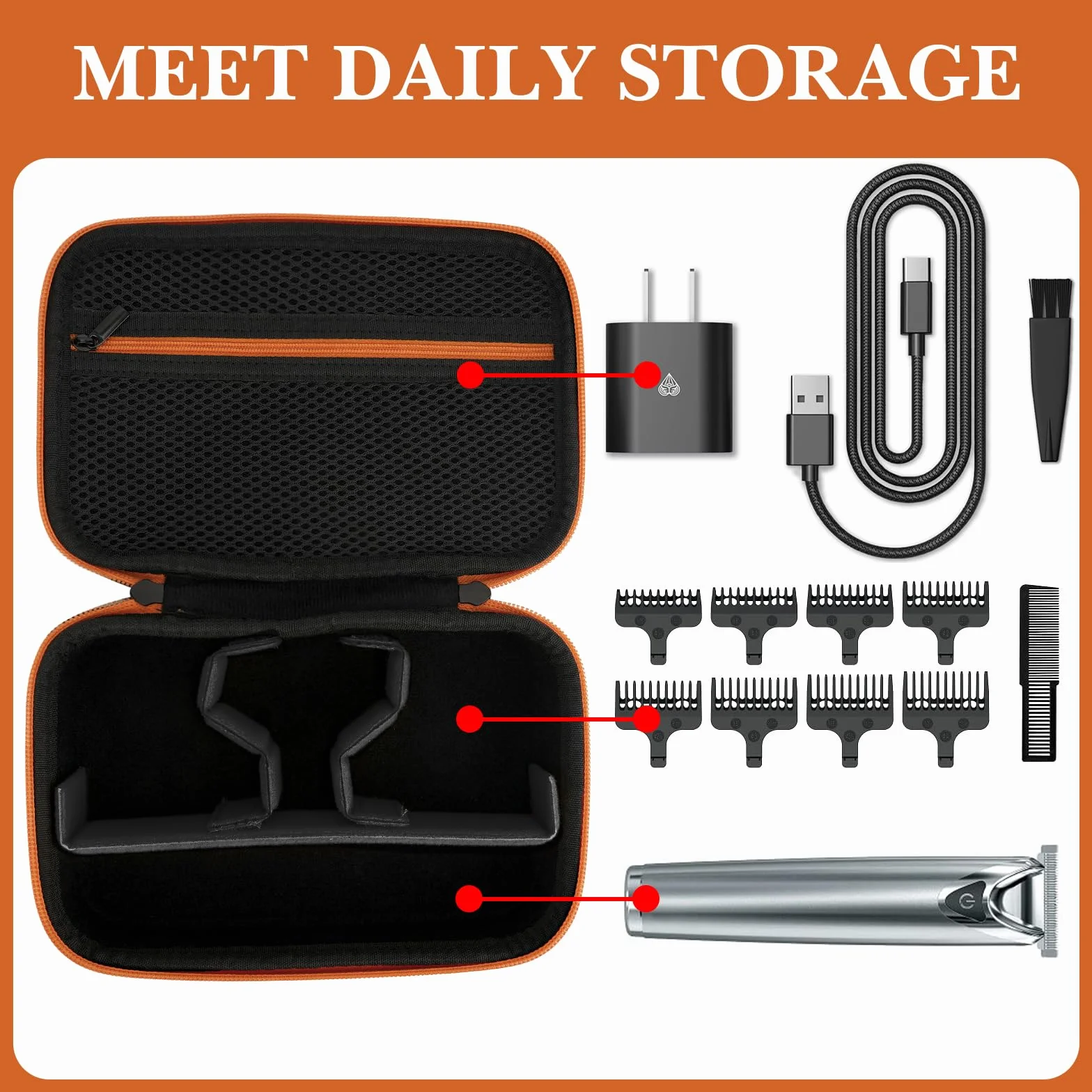Linkidea Custodia da viaggio da uomo, compatibile con Philips Multigroom Series 5000, 7000, BG3740/40, MG7910/49, MG5910/49, custodia da viaggio per regolabarba (nero)