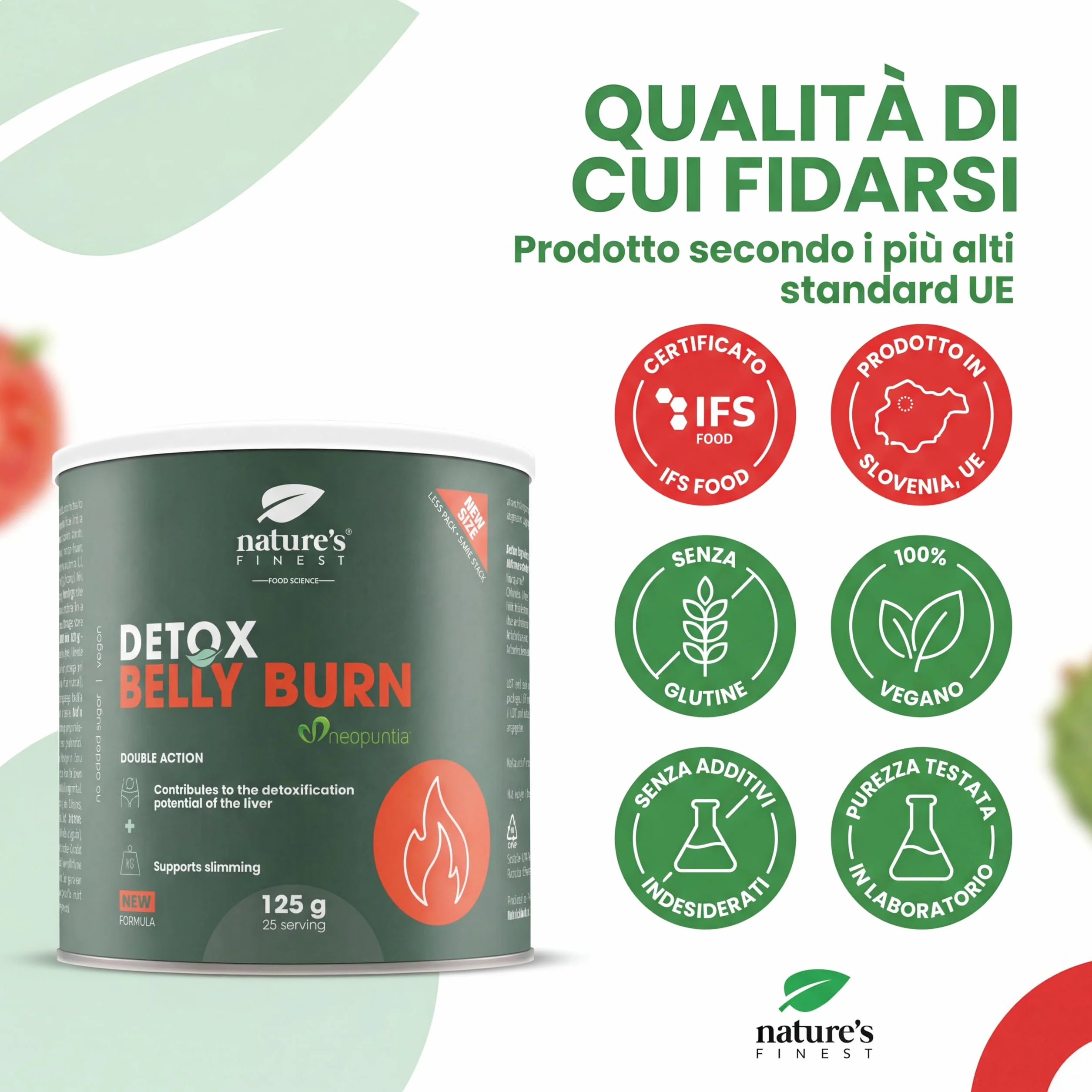 Nature’s Finest Detox Belly Burn Integratore Detox in Polvere 125 g