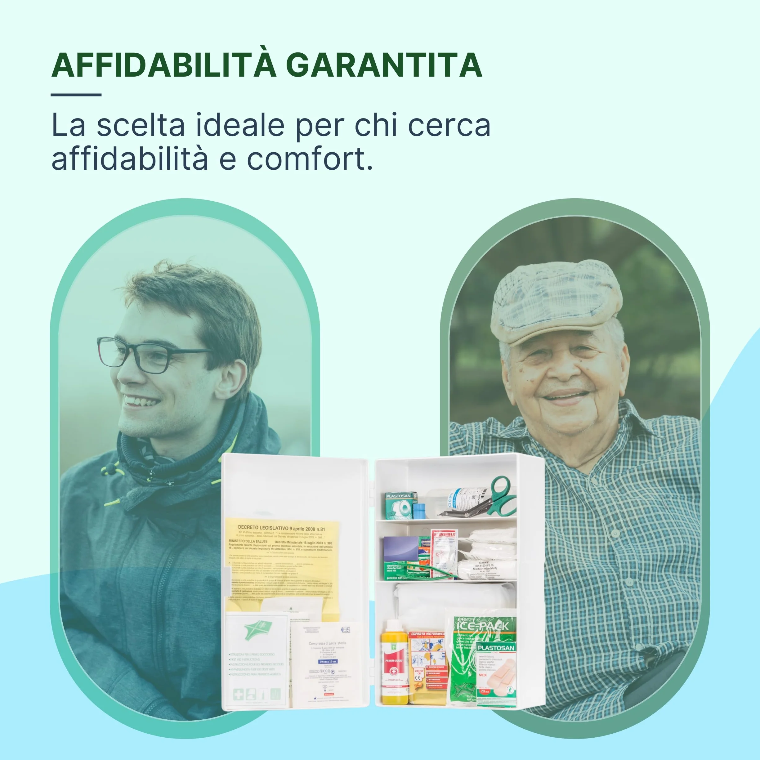 REMEDIA ONE Cassetta Pronto Soccorso Aziendale 3 Ante 2 Ripiani Chiusura a Scatto Bianco