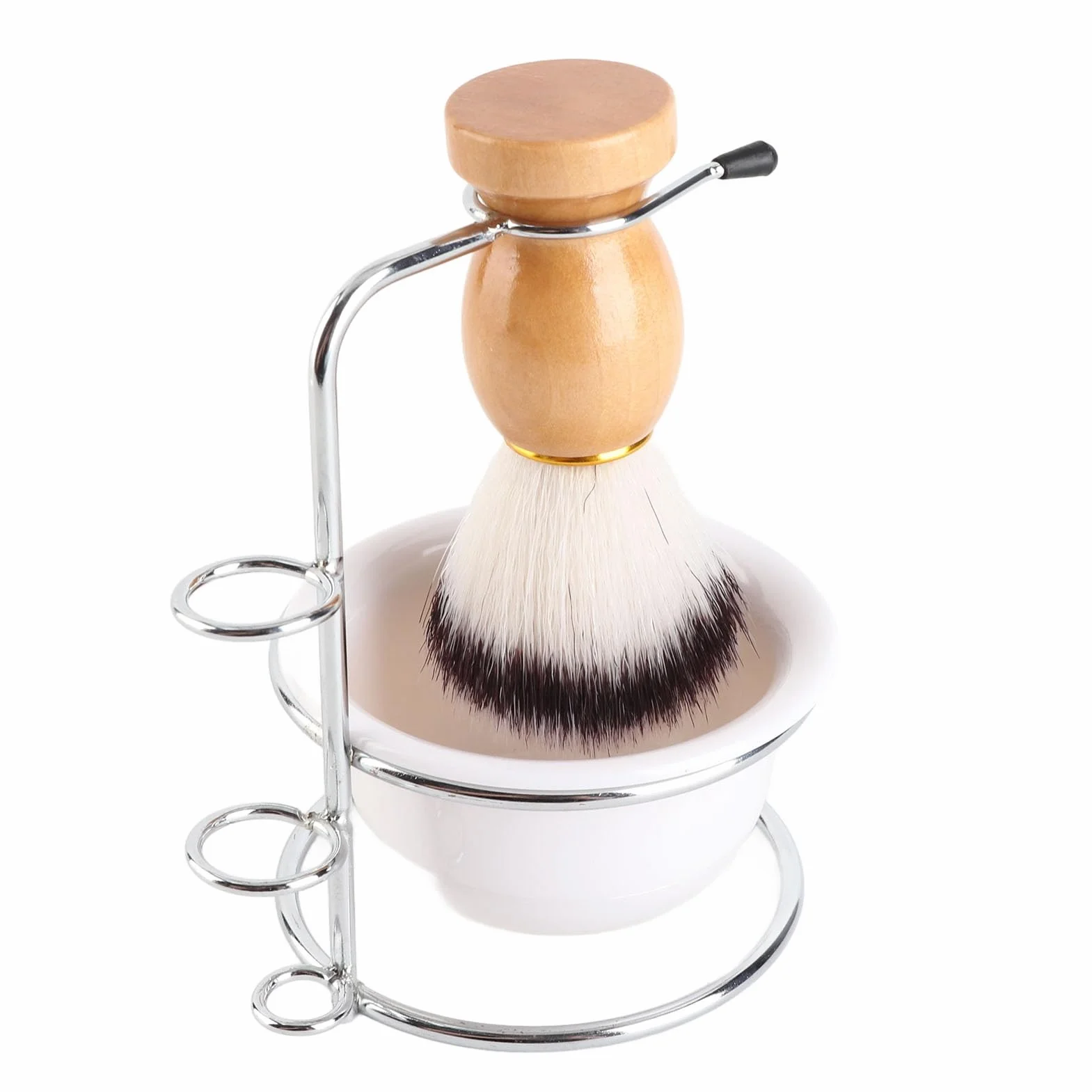 Porta Pennello Barba, Kit Ciotola per Sapone Barba con Design Montabile a Parete per Uomo, Set di Strumenti Portatili per Rasatura Bagnata o Asciutta