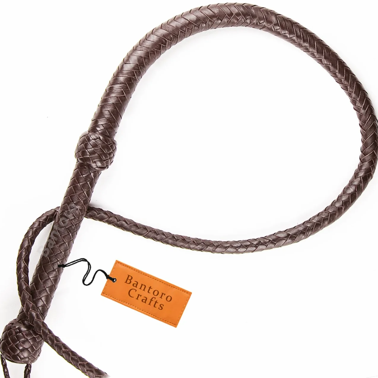 Frusta in Vera Pelle 8 Piedi 12 Trecce Equitazione Marrone