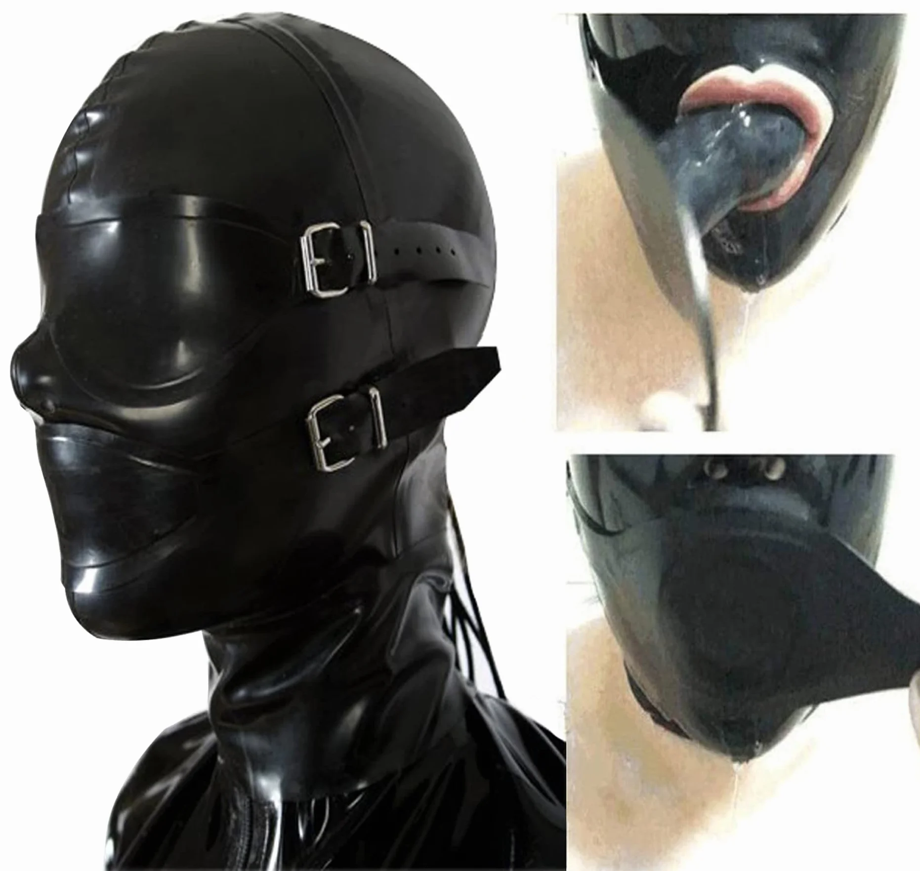 Maschera in Lattice 100% Gomma SM Fetish Bondage Gioco di Ruolo (M)