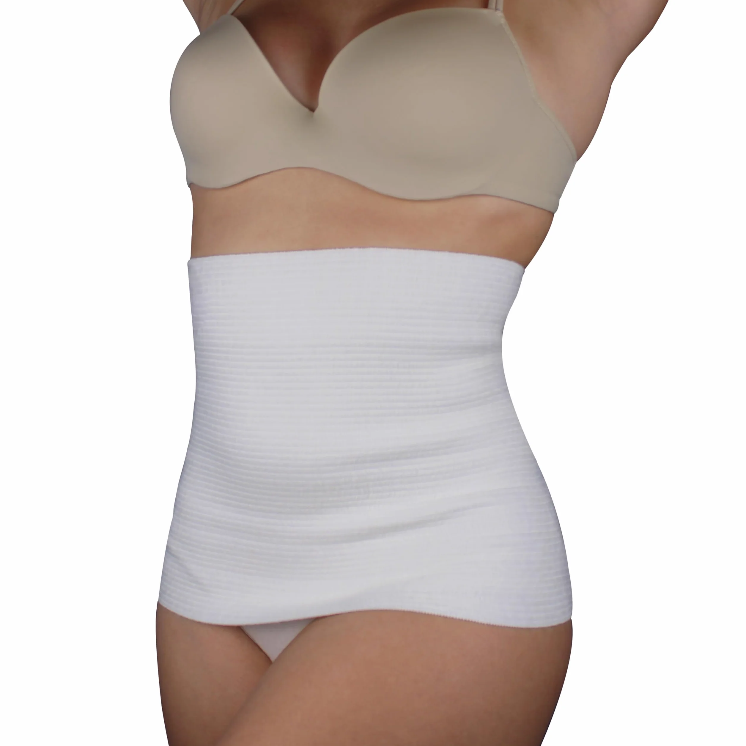 Leedya Fascia Lombare Supporto Schiena Elasticizzata 100% Made In Italy, Pancera Addominale Riscaldante per Mal Di Schiena - Pancera Post Operatoria in lana e cotone (Tg 6/XL 106/120 Cm, Bianco)