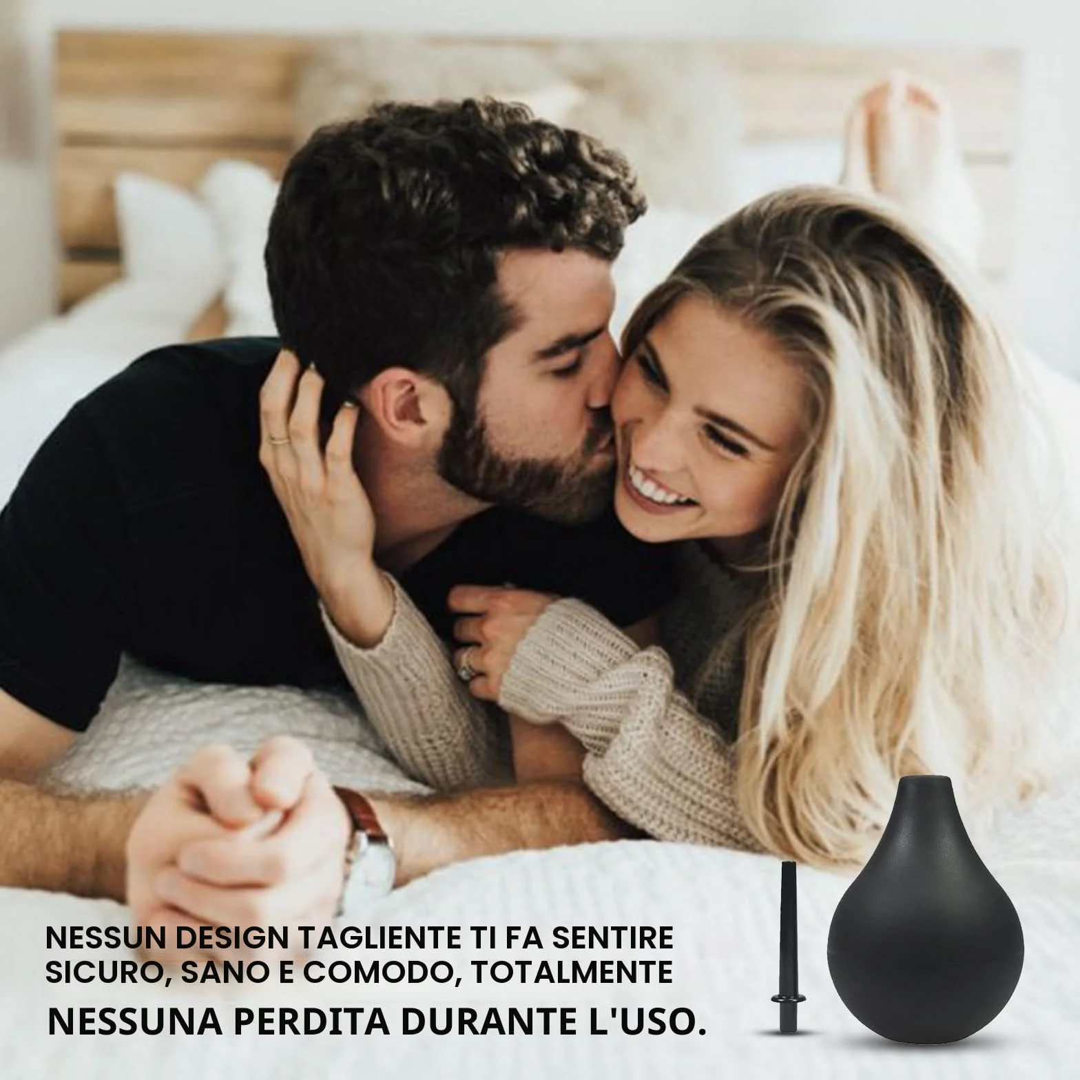 Doccia per clistere in silicone riutilizzabile 160 ml nero 15,5 x 7 cm
