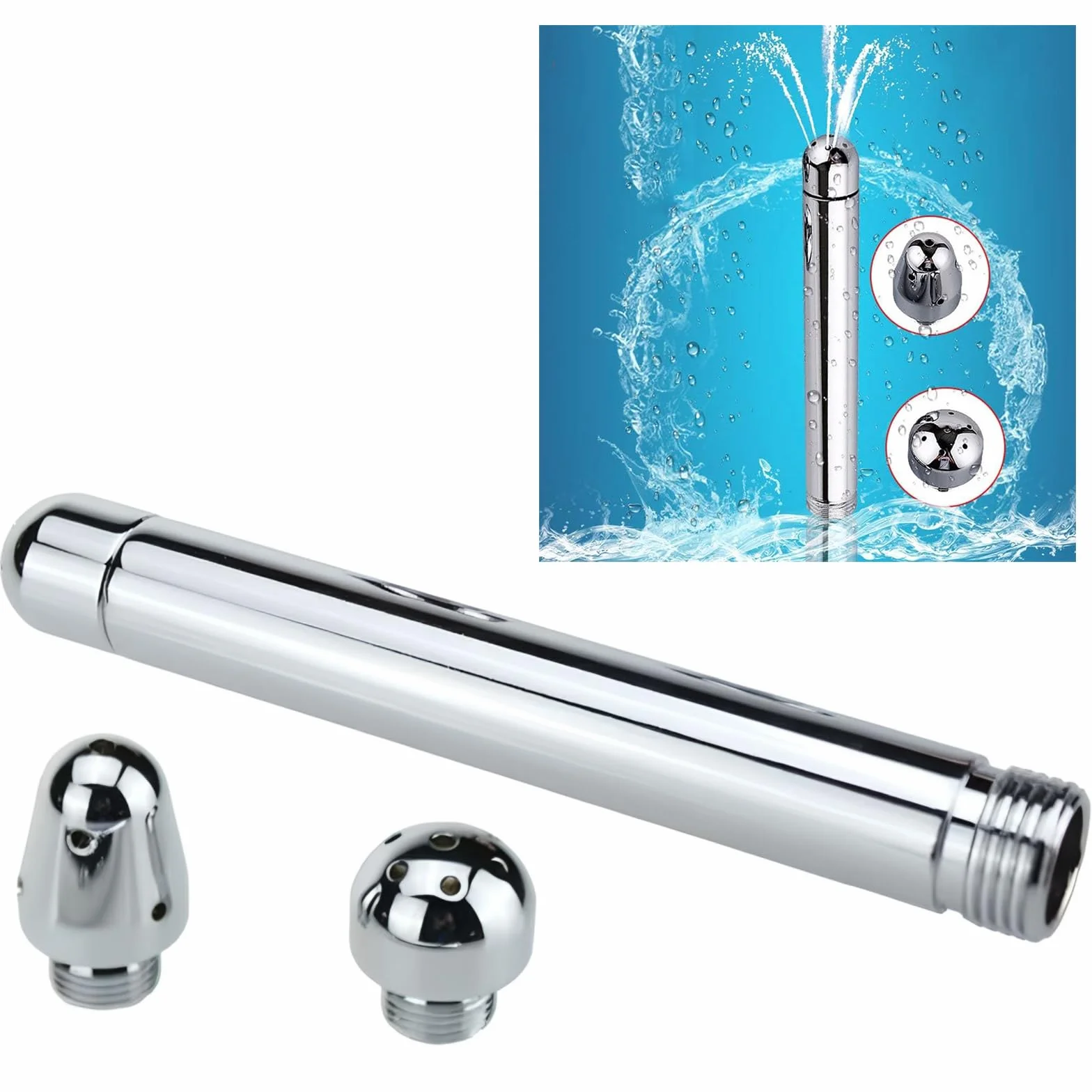 iwobi Doccia Clistere in Alluminio,Soffioni Doccia per clistere Detergente per Anale Vaginale Colonic,con 3 Soffione per Doccia