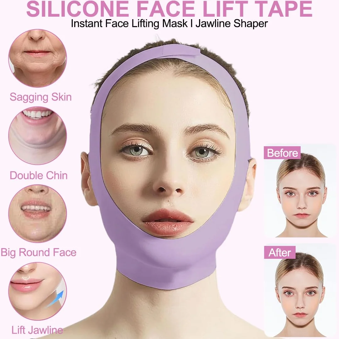 Cintura Sollevamento Viso V-Line Mento Guancia Cinghia Maschera Lifting Viola
