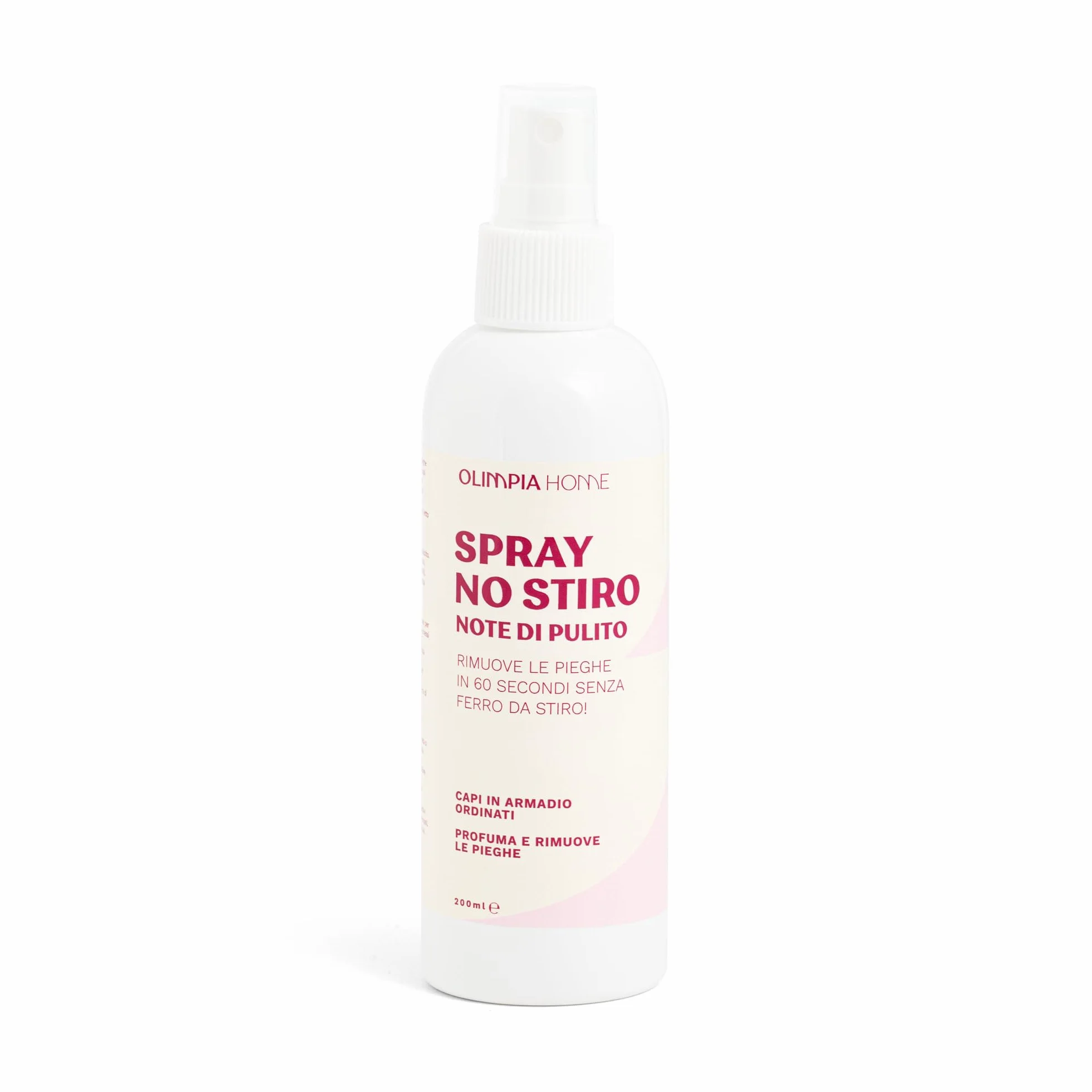 Spray Anti Piega Ml.200 Rimuove Pieghe 60 Secondi Senza Ferro da Stiro per Lenzuola Tende Camicie Tessuti Casa Profumo Fresco Bucato Made in Italy